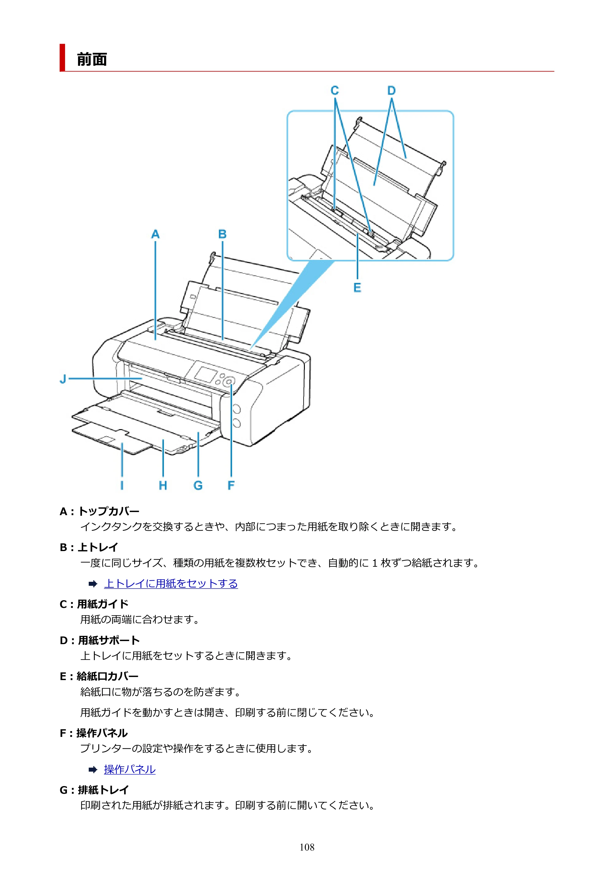 キヤノン imagePROGRAF PRO-G1 オンラインマニュアル PDF版 （Windows版） 2022年3月3日掲載（PDF：13.4MB） — 前面 — 原本ページ — 108ページ