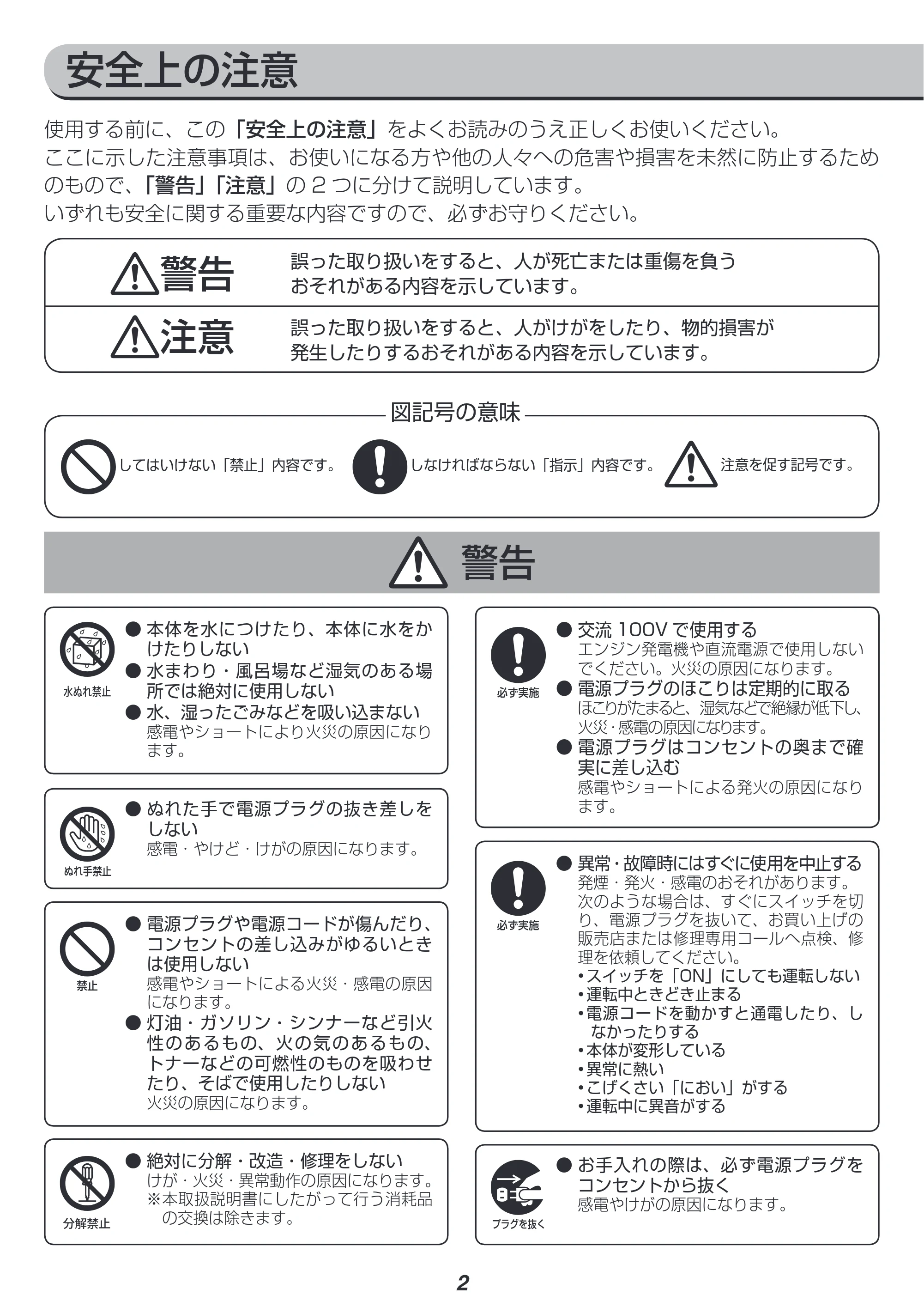 アイリスオーヤマ IC-FAC2 取扱説明書 — 原本ページ — 2ページ