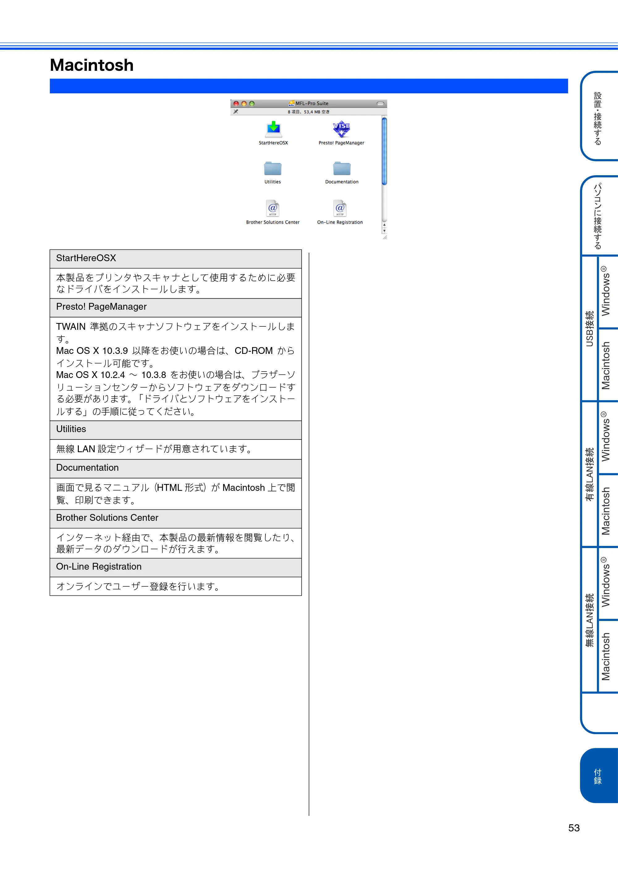 ブラザー DCP-535CN かんたん設置ガイド — Macintosh — 原本ページ — 55ページ