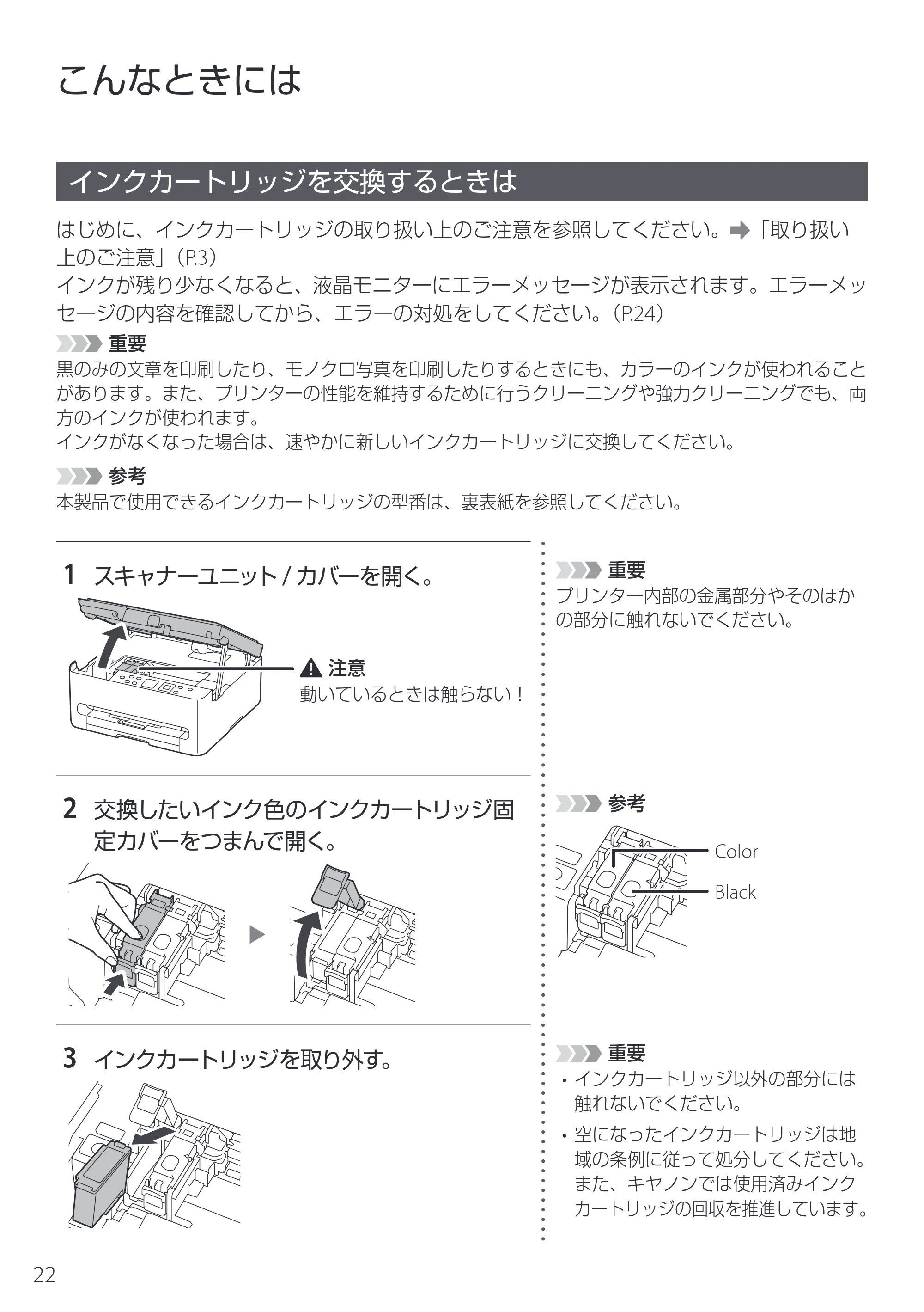 キヤノン PIXUS TS5530 設置・基本操作マニュアル 2025年10月22日掲載（PDF：5.9MB） — こんなときには — 原本ページ — 24ページ