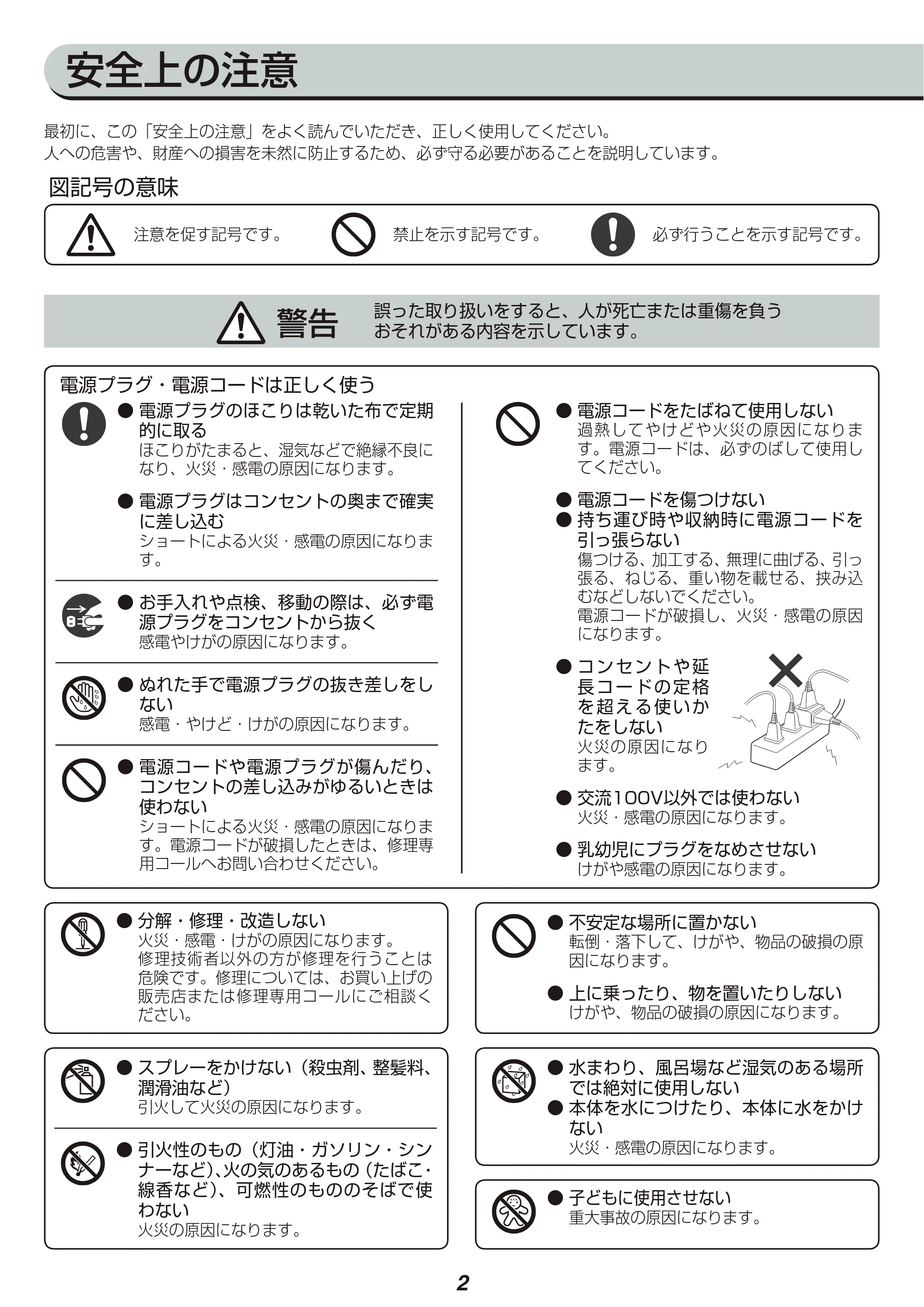 アイリスオーヤマ OF12M 取扱説明書 — 原本ページ — 2ページ
