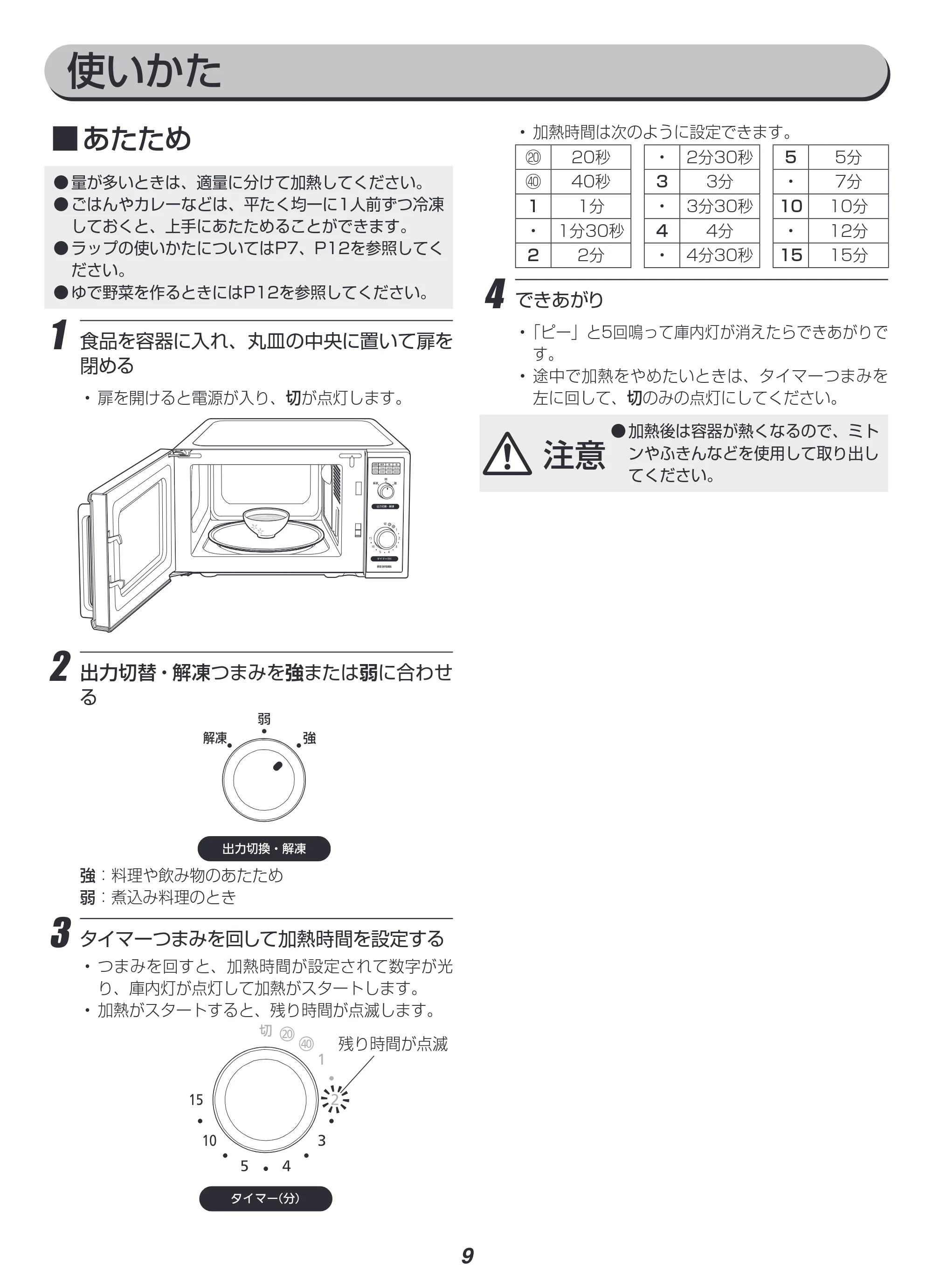 アイリスオーヤマ IMB-RT17 取扱説明書 — 原本ページ — 9ページ