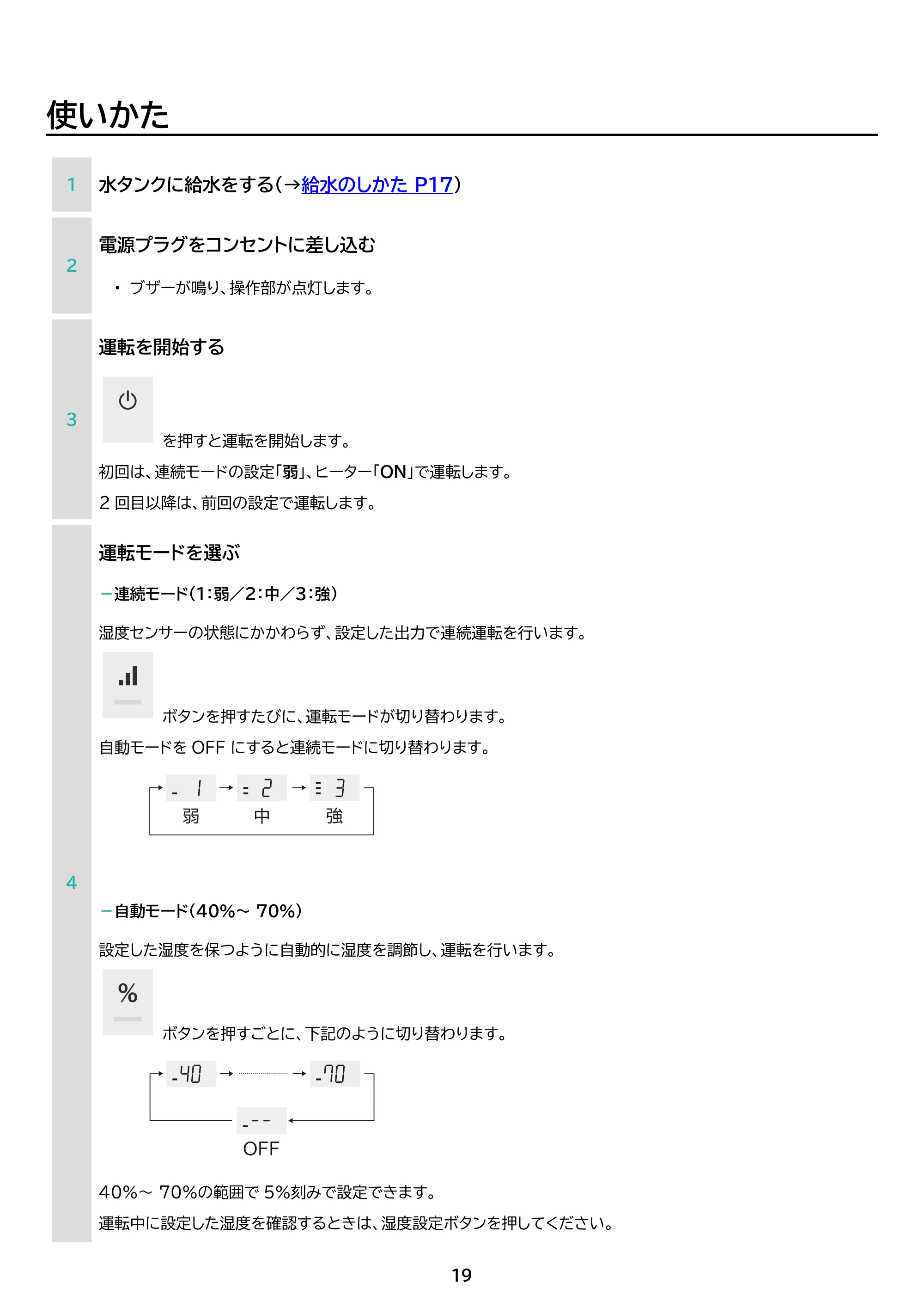 アイリスオーヤマ AHM-HUT55A 取扱説明書 — 原本ページ — 19ページ