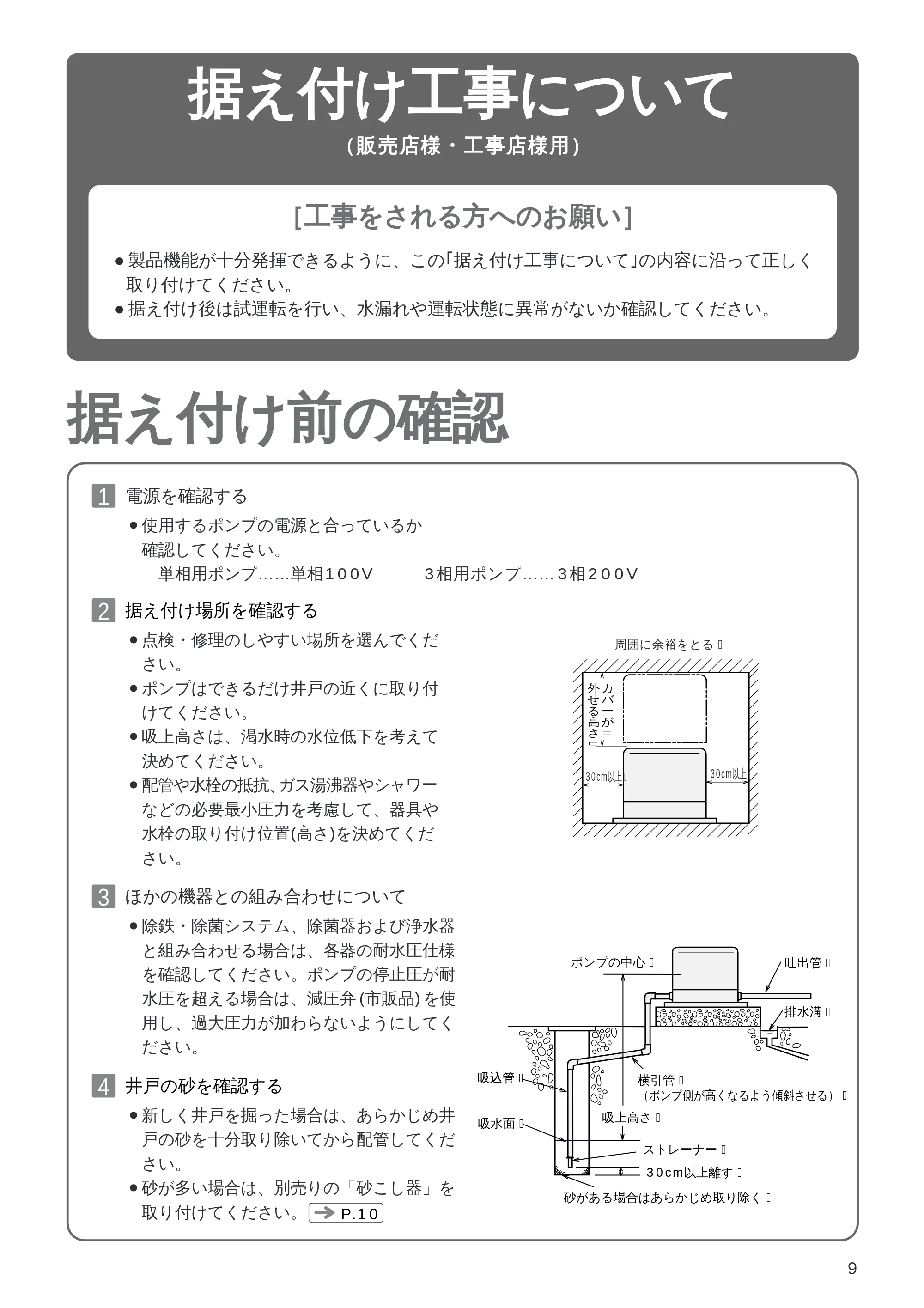 日立 WM-PH125V / WM-PH200V / WM-PH400V 取扱説明書 — 据え付け工事について — 原本ページ — 9ページ
