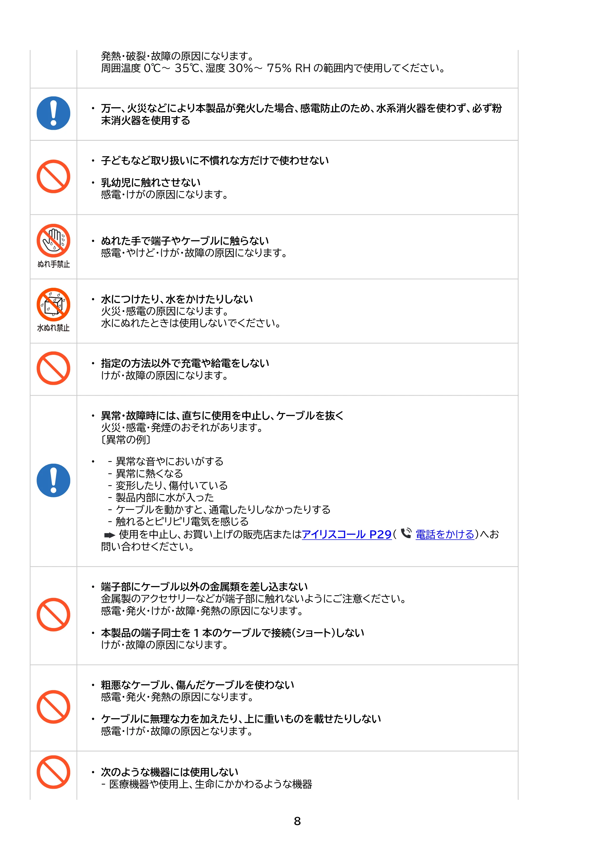 アイリスオーヤマ IBT-A60101 取扱説明書 — 原本ページ — 8ページ