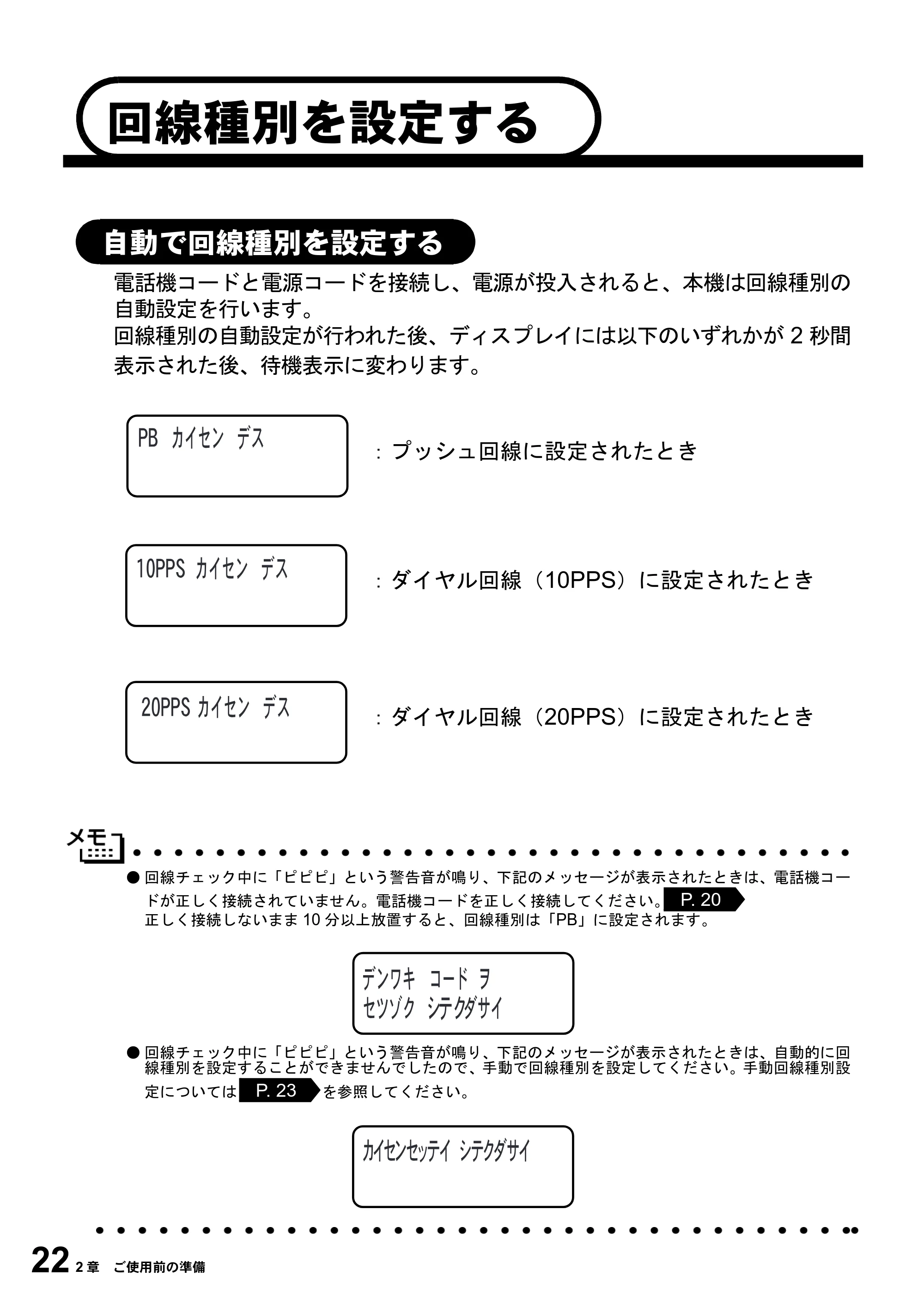 ブラザー MFC-6800J 取扱説明書（本体） — 回線種別を設定する — 原本ページ — 36ページ