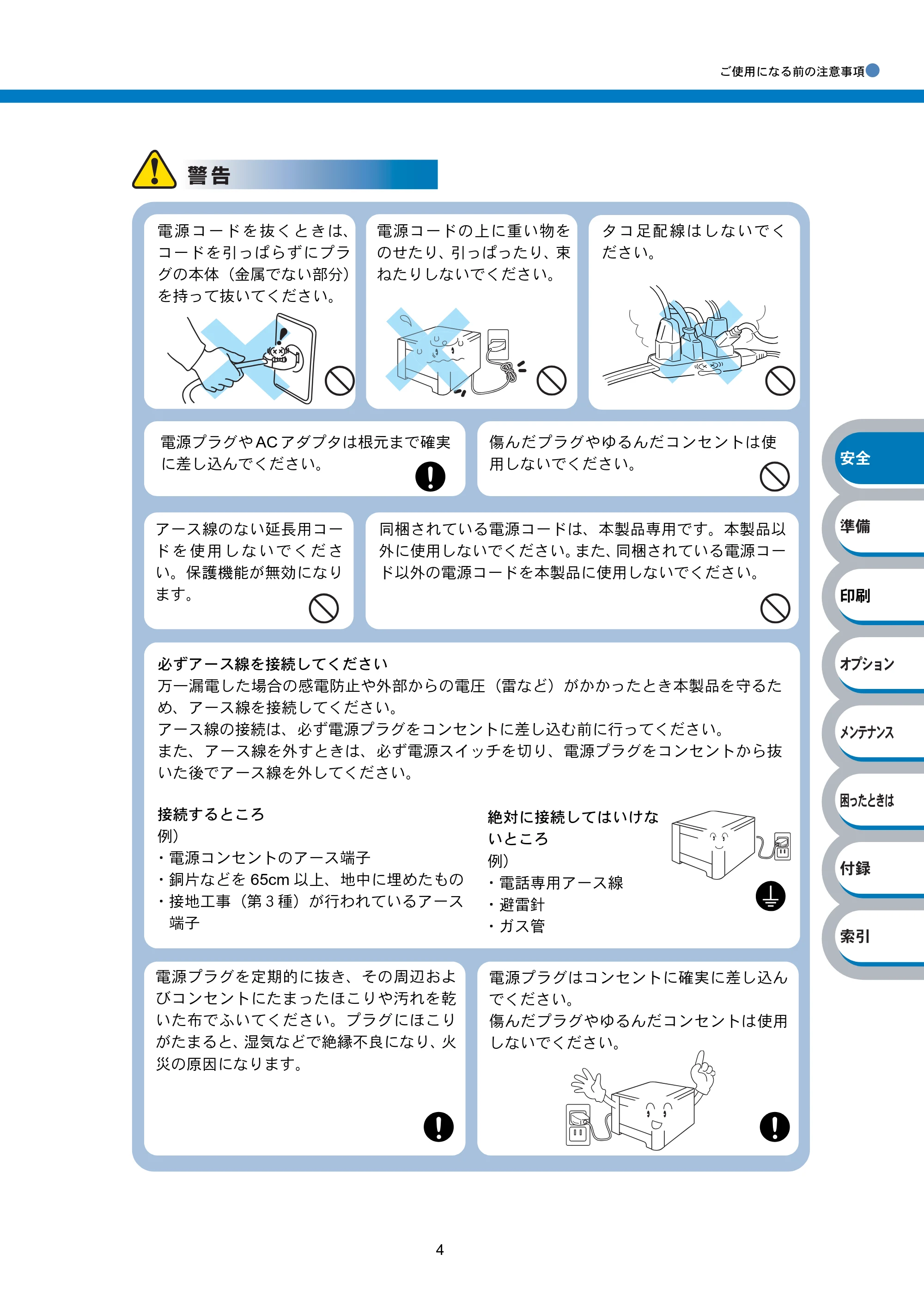 ブラザー HL-4040CN / HL-4050CDN 取扱説明書(本体) — 原本ページ — 4ページ