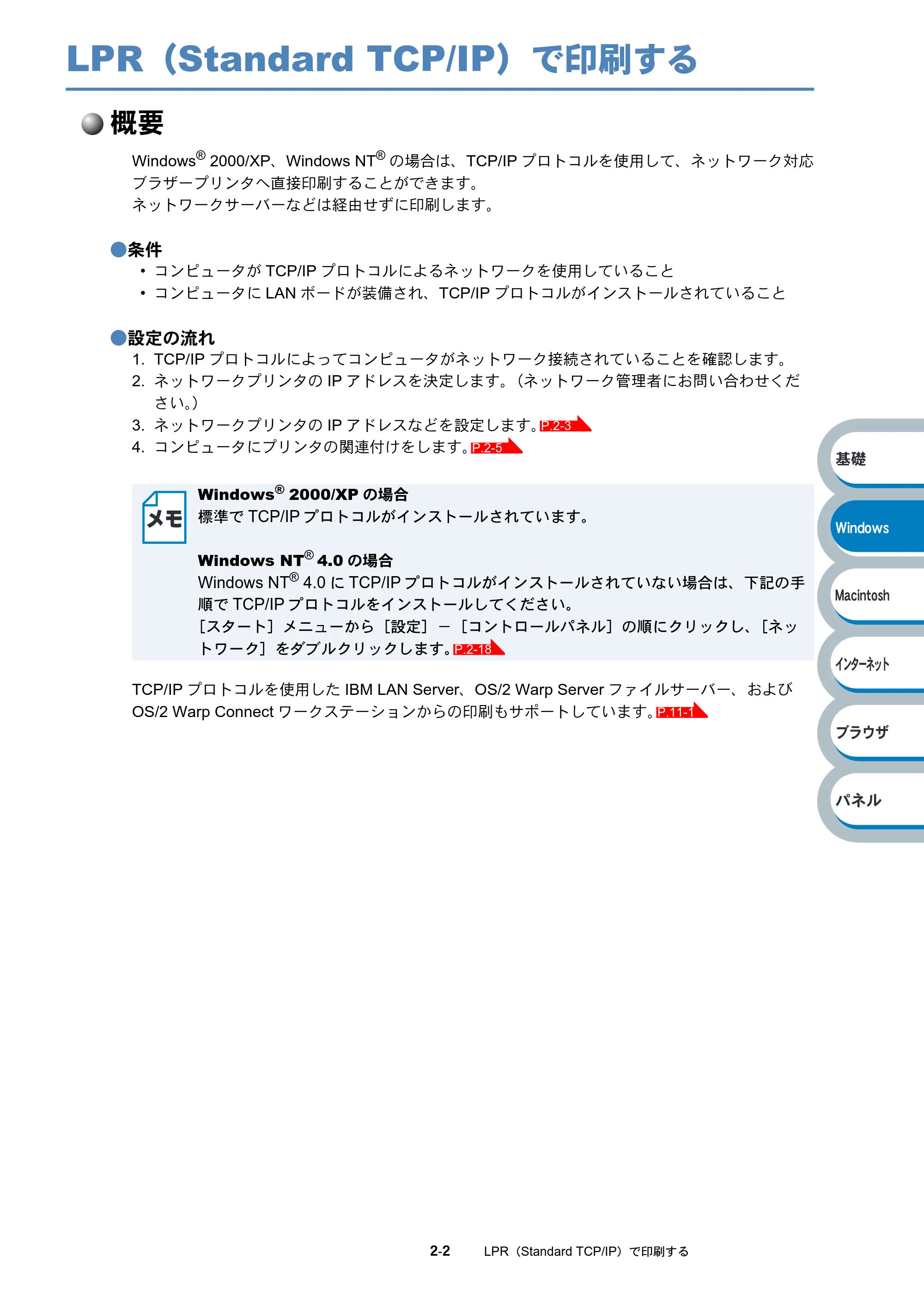 ブラザー HL-6050DN ネットワーク取扱説明書 — LPR(Standard TCP/IP)で印刷する — 原本ページ — 18ページ