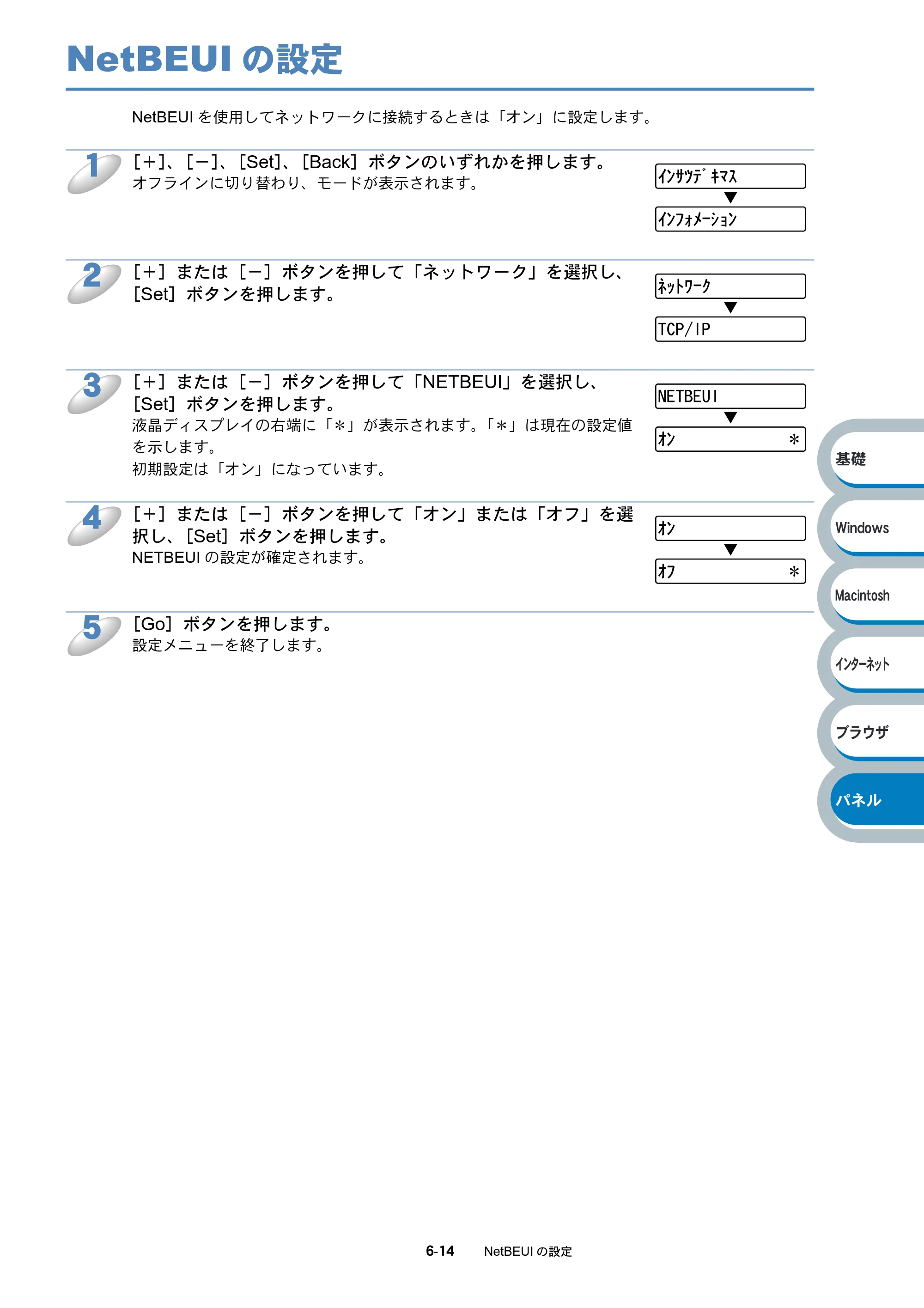 ブラザー HL-6050DN ネットワーク取扱説明書 — NetBEUIの設定 — 原本ページ — 102ページ