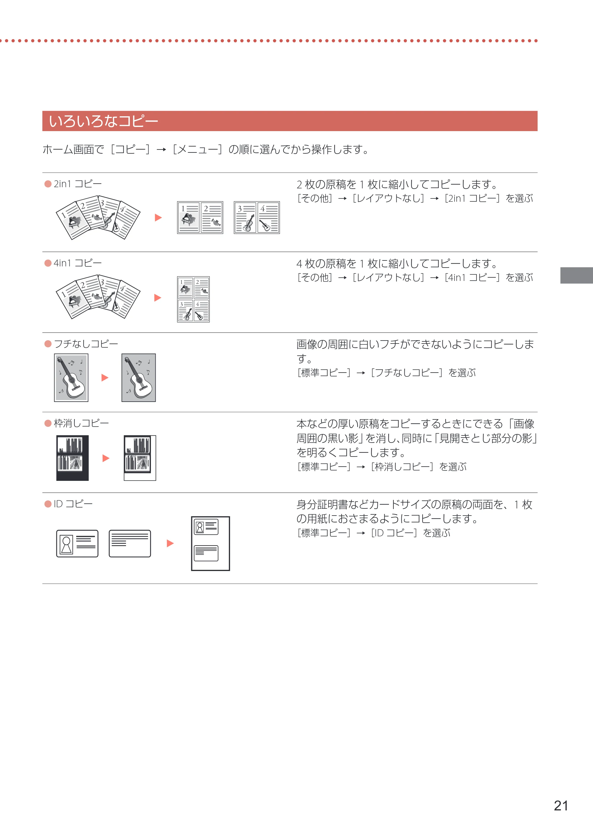 キヤノン G3370 設置・基本操作マニュアル 2022年11月10日掲載（PDF：5.74MB） — いろいろなコピー — 原本ページ — 23ページ
