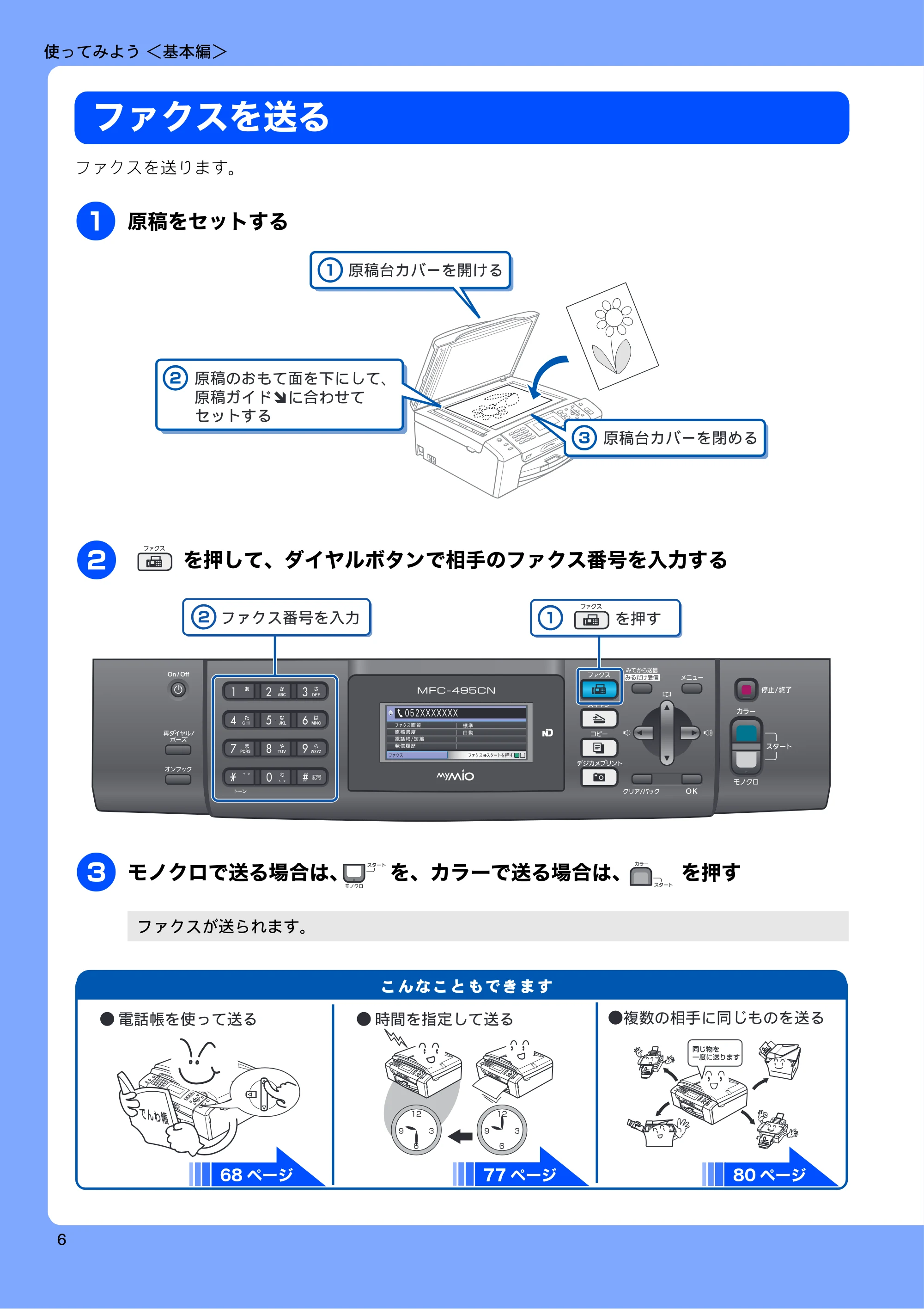 ブラザー MFC-495CN ユーザーズガイド ～基本編～ — 使ってみよう ＜基本編＞ — 原本ページ — 8ページ