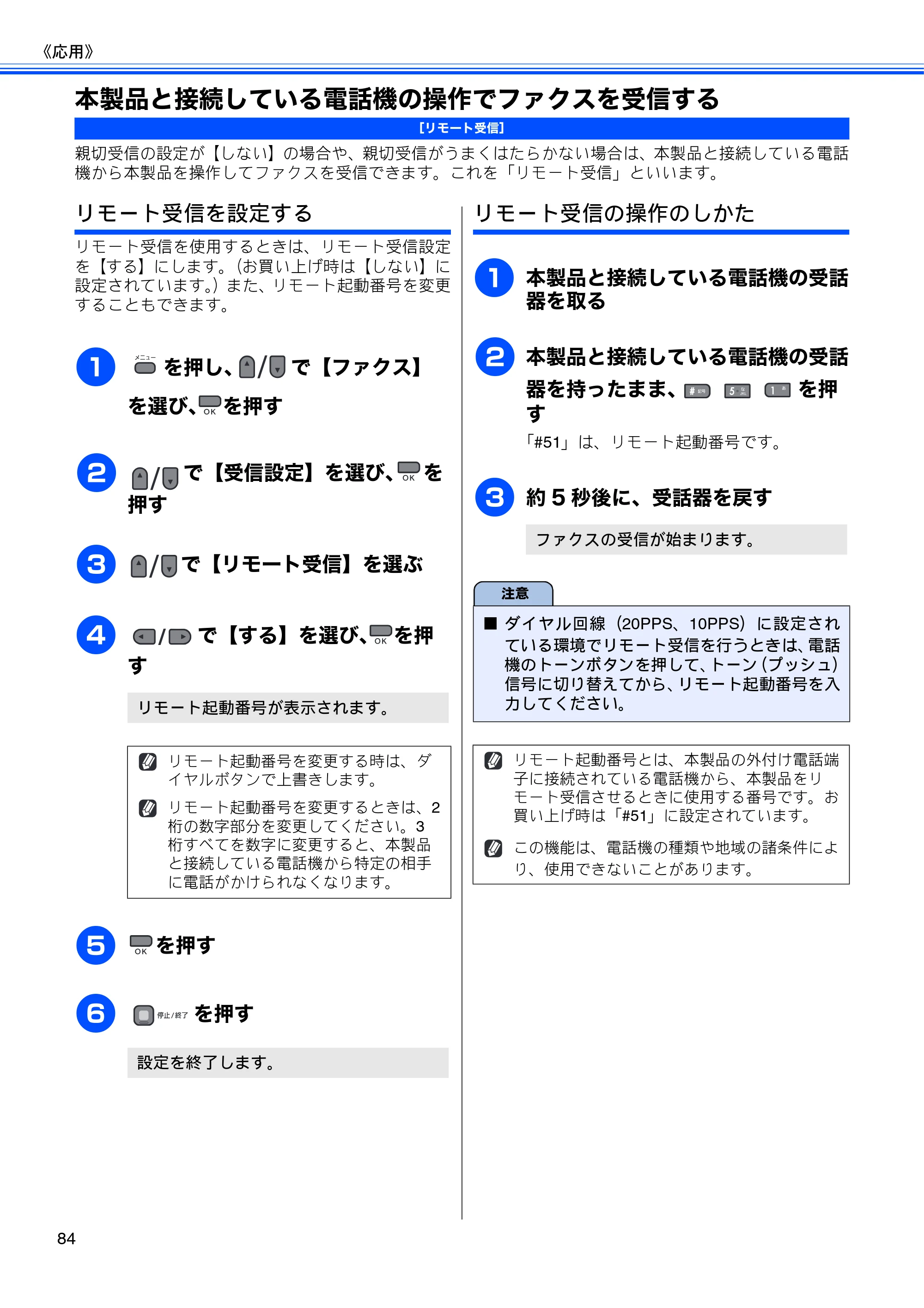 ブラザー MFC-495CN ユーザーズガイド ～基本編～ — 本製品と接続している電話機の操作でファクスを受信する — 原本ページ — 86ページ