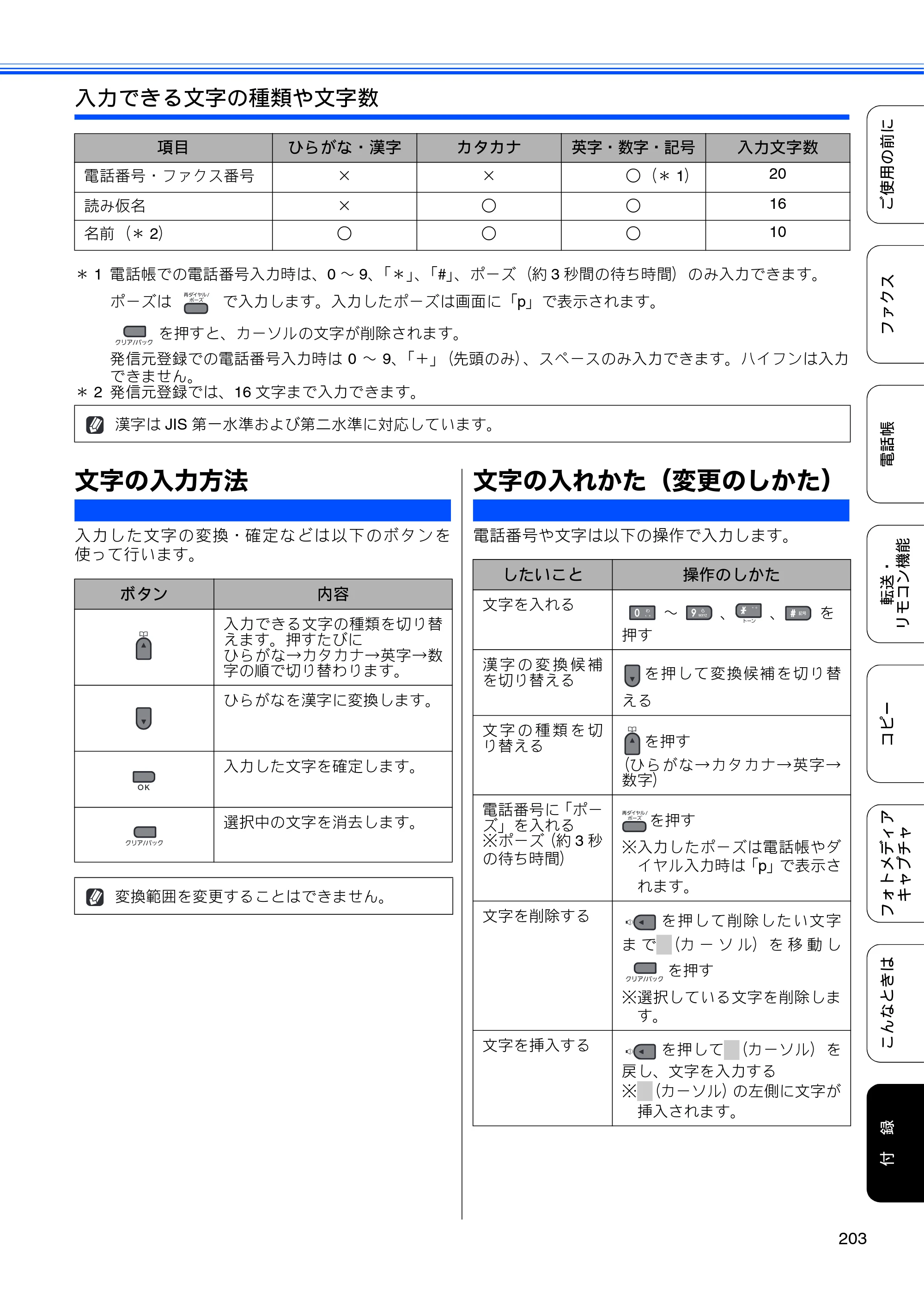 ブラザー MFC-495CN ユーザーズガイド ～基本編～ — 文字の入力方法 — 原本ページ — 205ページ