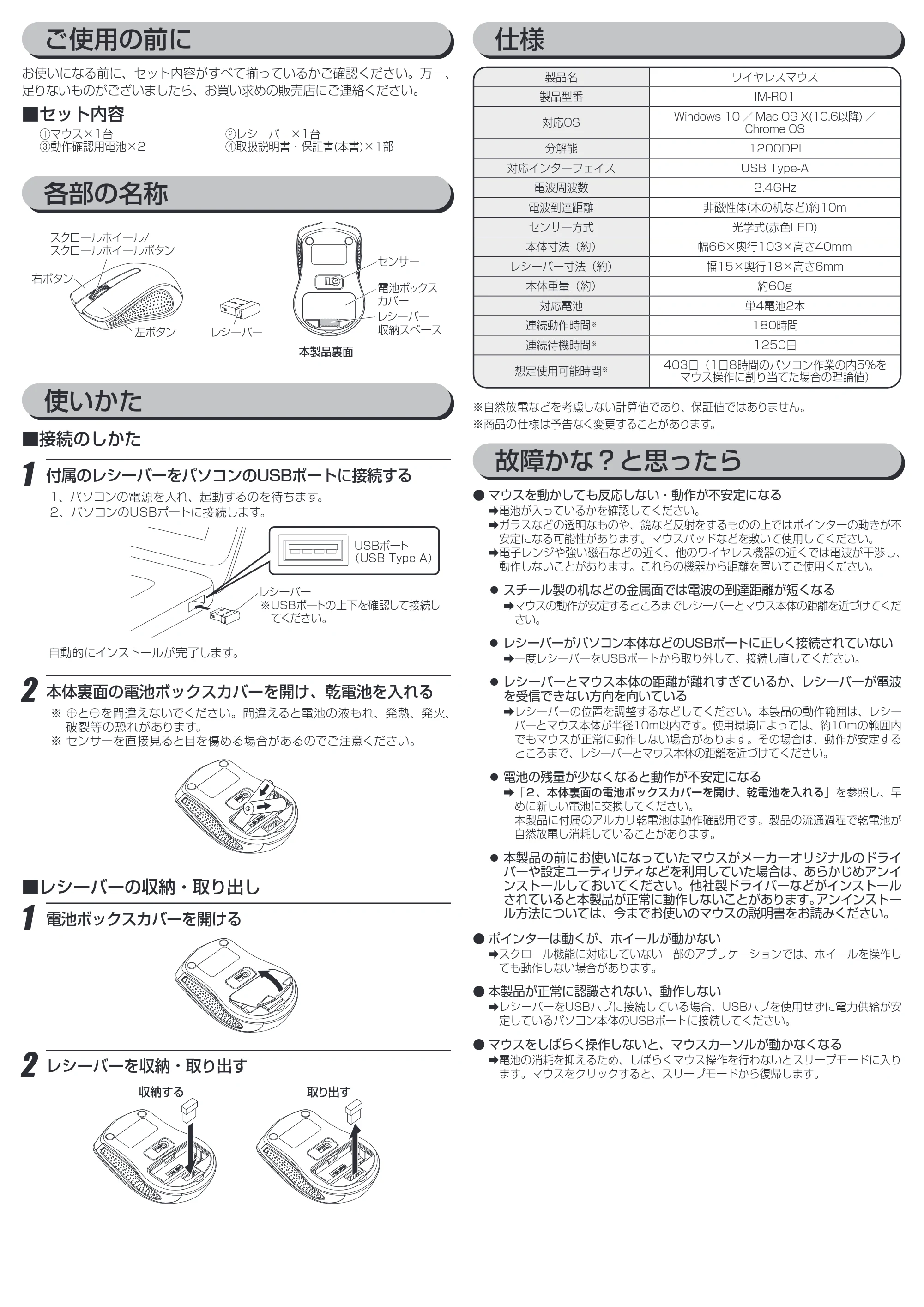 アイリスオーヤマ IM-R01 取扱説明書 — 原本ページ — 2ページ