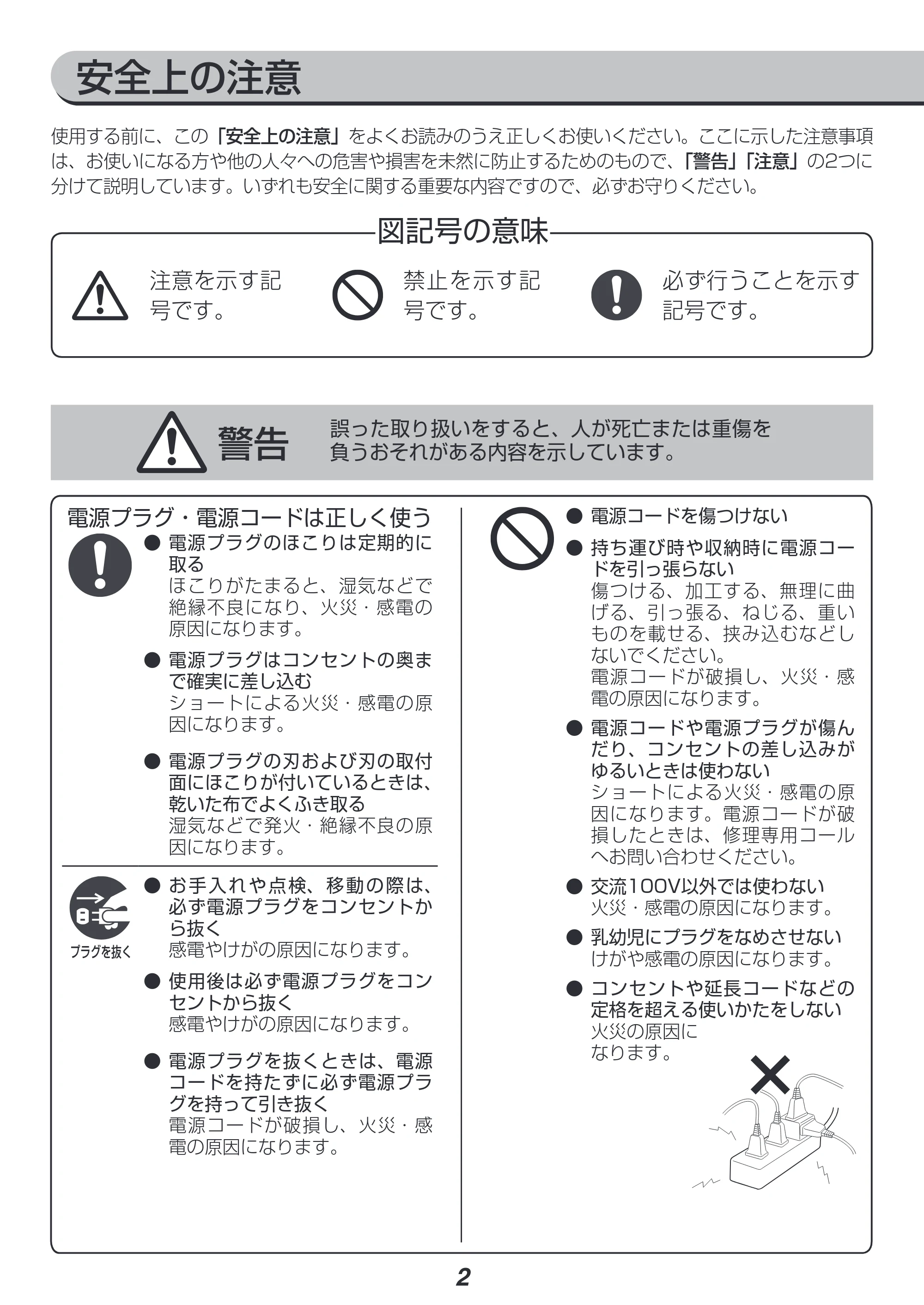 アイリスオーヤマ SIR-02CL 取扱説明書 — 原本ページ — 2ページ