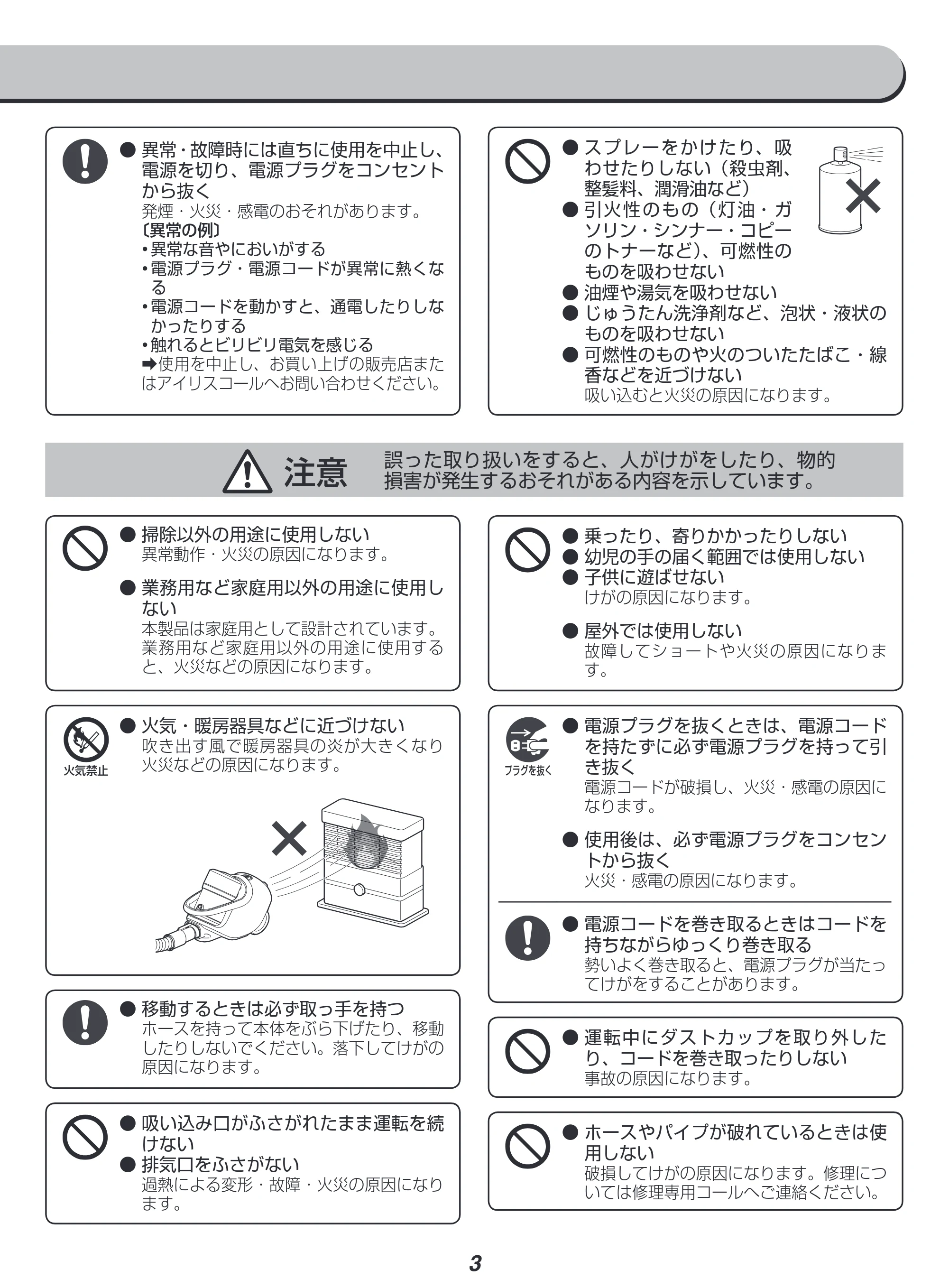 アイリスオーヤマ KIC-CTA3 取扱説明書 — 原本ページ — 3ページ
