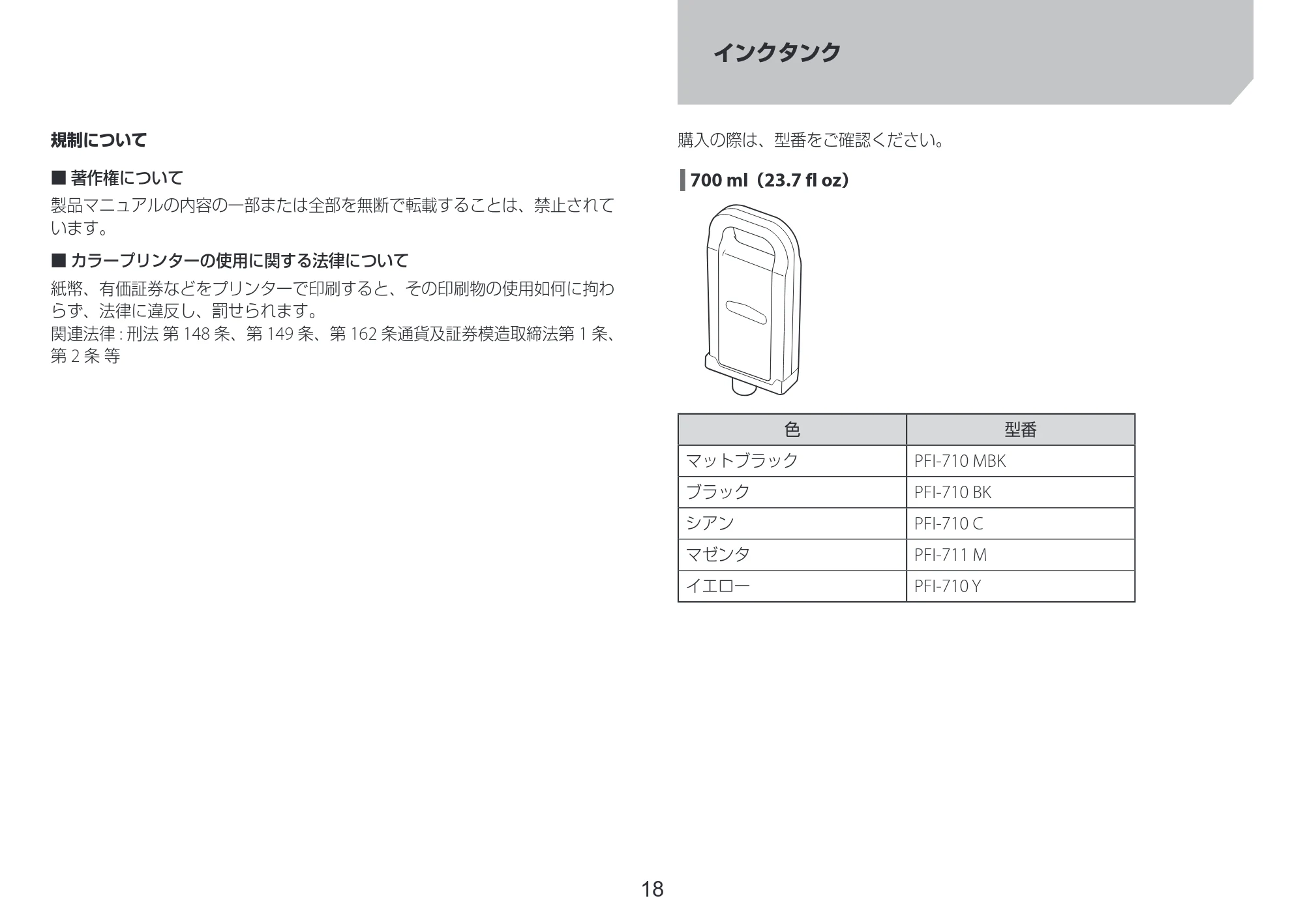 キヤノン TX-4200・TX-3200・TX-2200 TX-4200 TX-3200 TX-2200 設置ガイド 2024年10月2日掲載（PDF：2.72MB） — インクタンク — 原本ページ — 18ページ