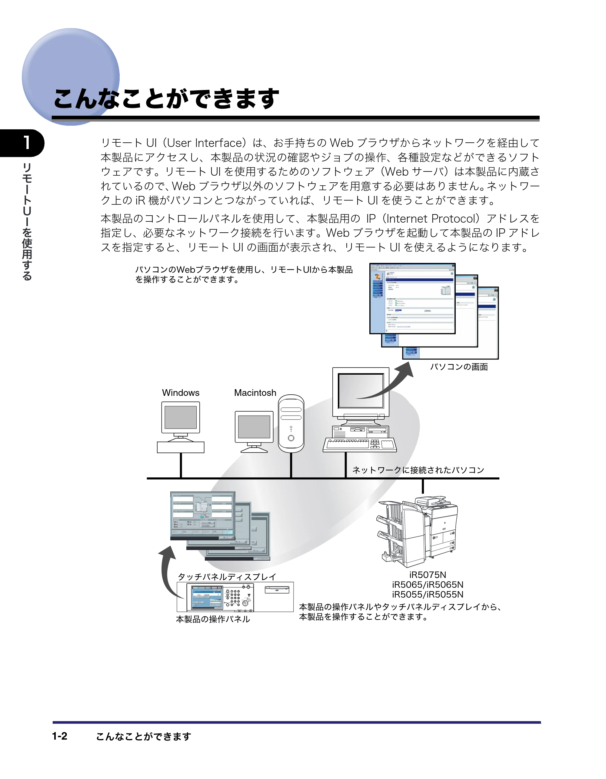キヤノン iR5075N/5065/5065N/5055/5055N リモートUIガイド （PDF形式／7.25Mバイト） — こんなことができます — 原本ページ — 14ページ