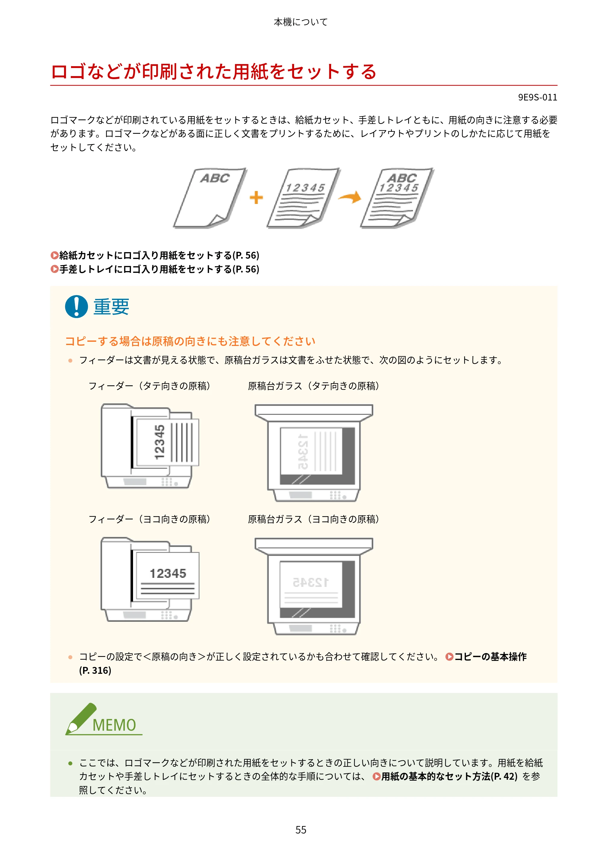 キヤノン MF842Cdw ユーザーズガイド 2026年6月25日更新（PDF：15.4MB） — ロゴなどが印刷された用紙をセットする — 原本ページ — 67ページ