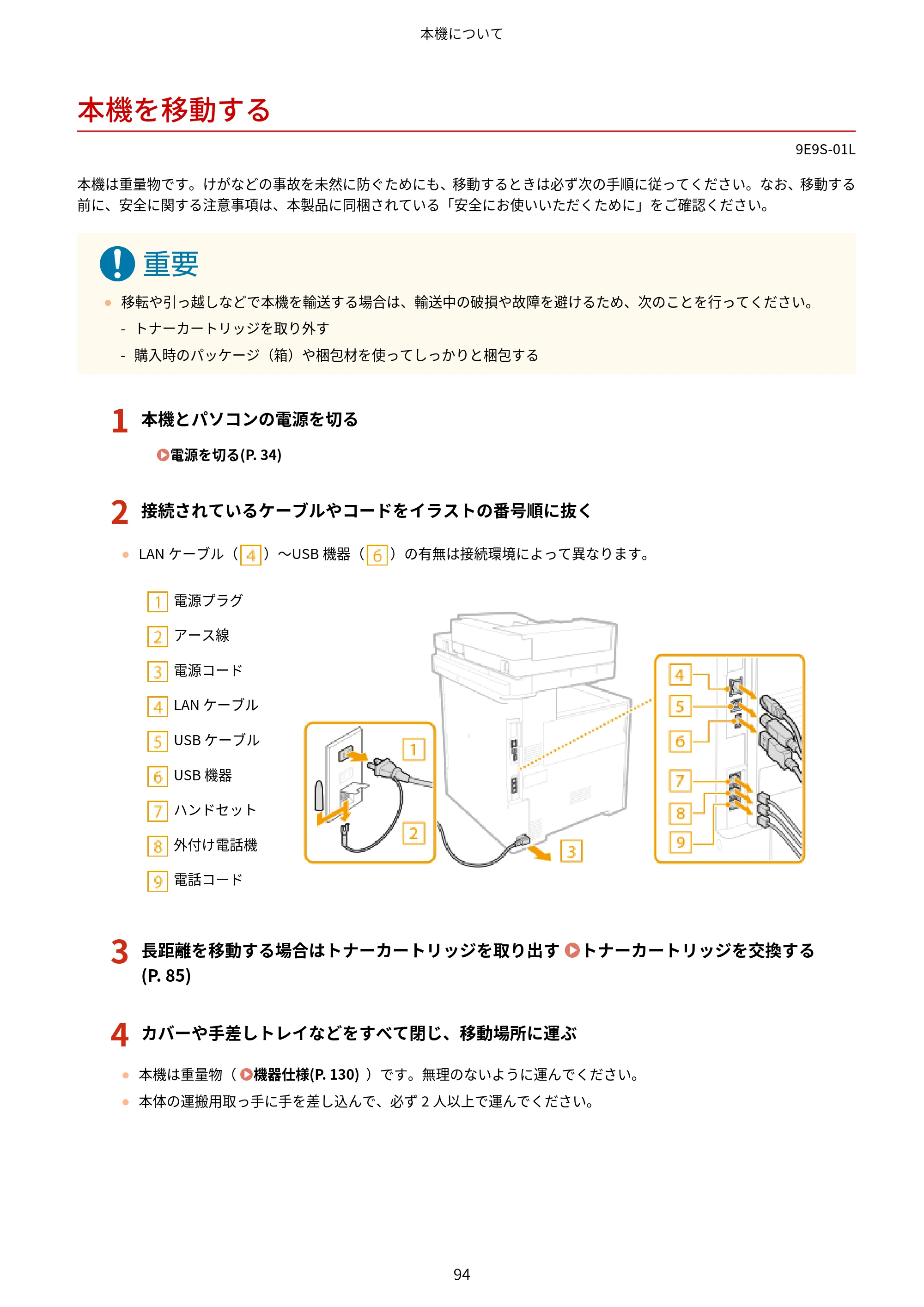 キヤノン MF842Cdw ユーザーズガイド 2026年6月25日更新（PDF：15.4MB） — 本機を移動する — 原本ページ — 106ページ