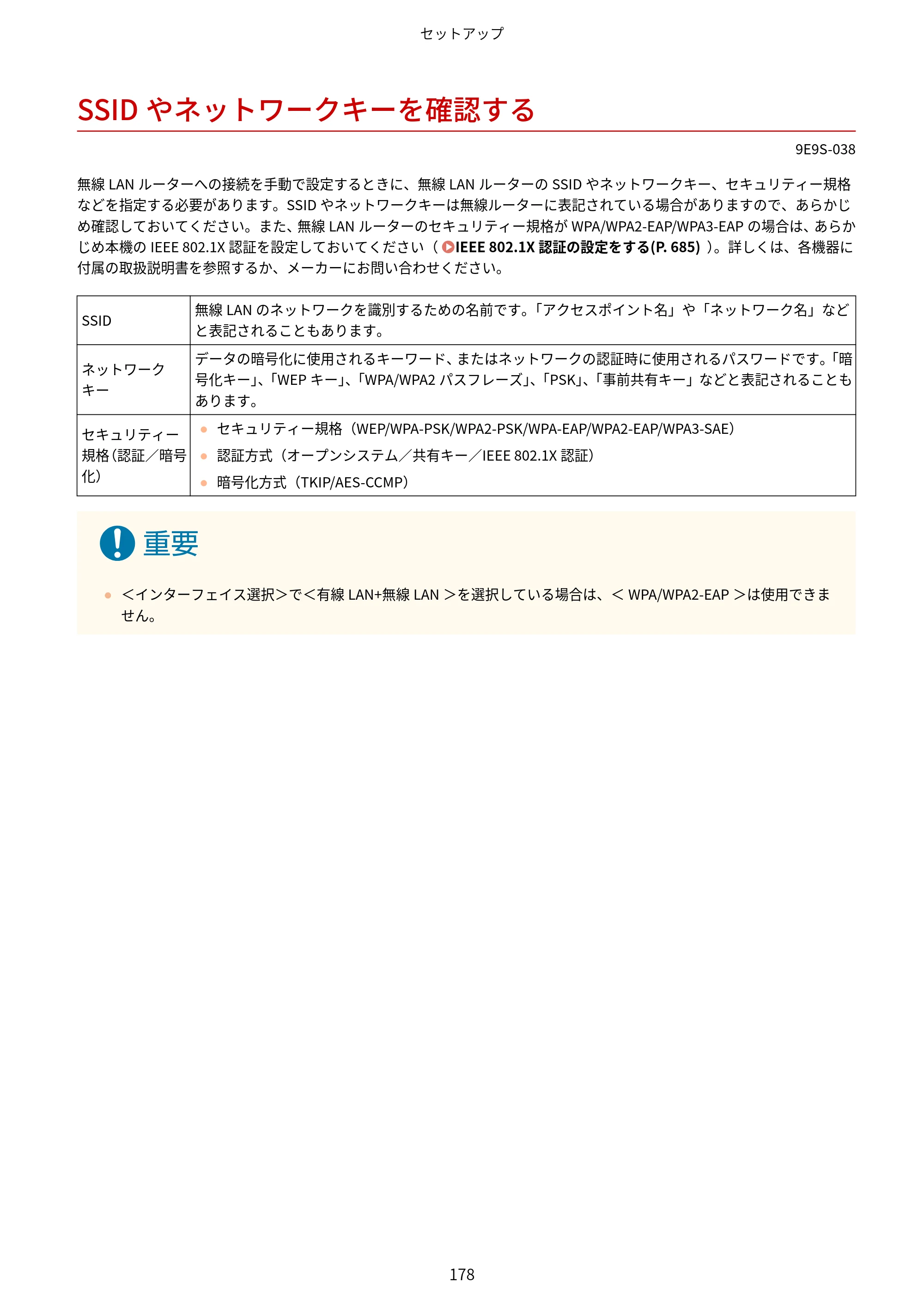 キヤノン MF842Cdw ユーザーズガイド 2026年6月25日更新（PDF：15.4MB） — SSIDやネットワークキーを確認する — 原本ページ — 190ページ