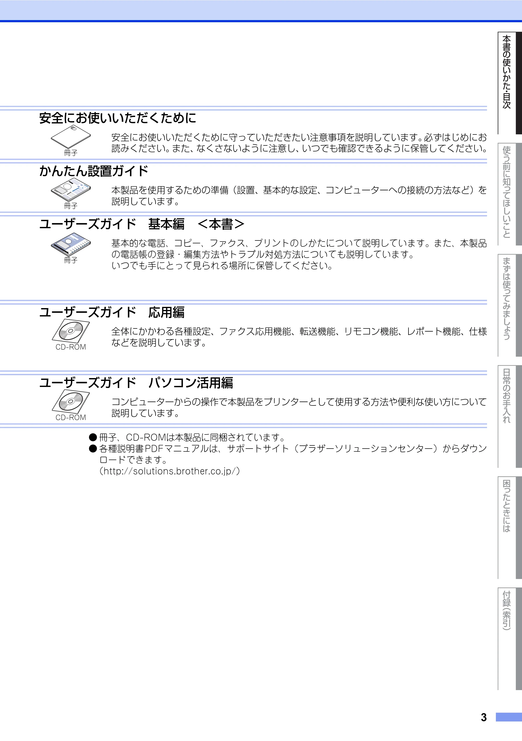 ブラザー FAX-2840 ユーザーズガイド ~基本編~ — 原本ページ — 3ページ