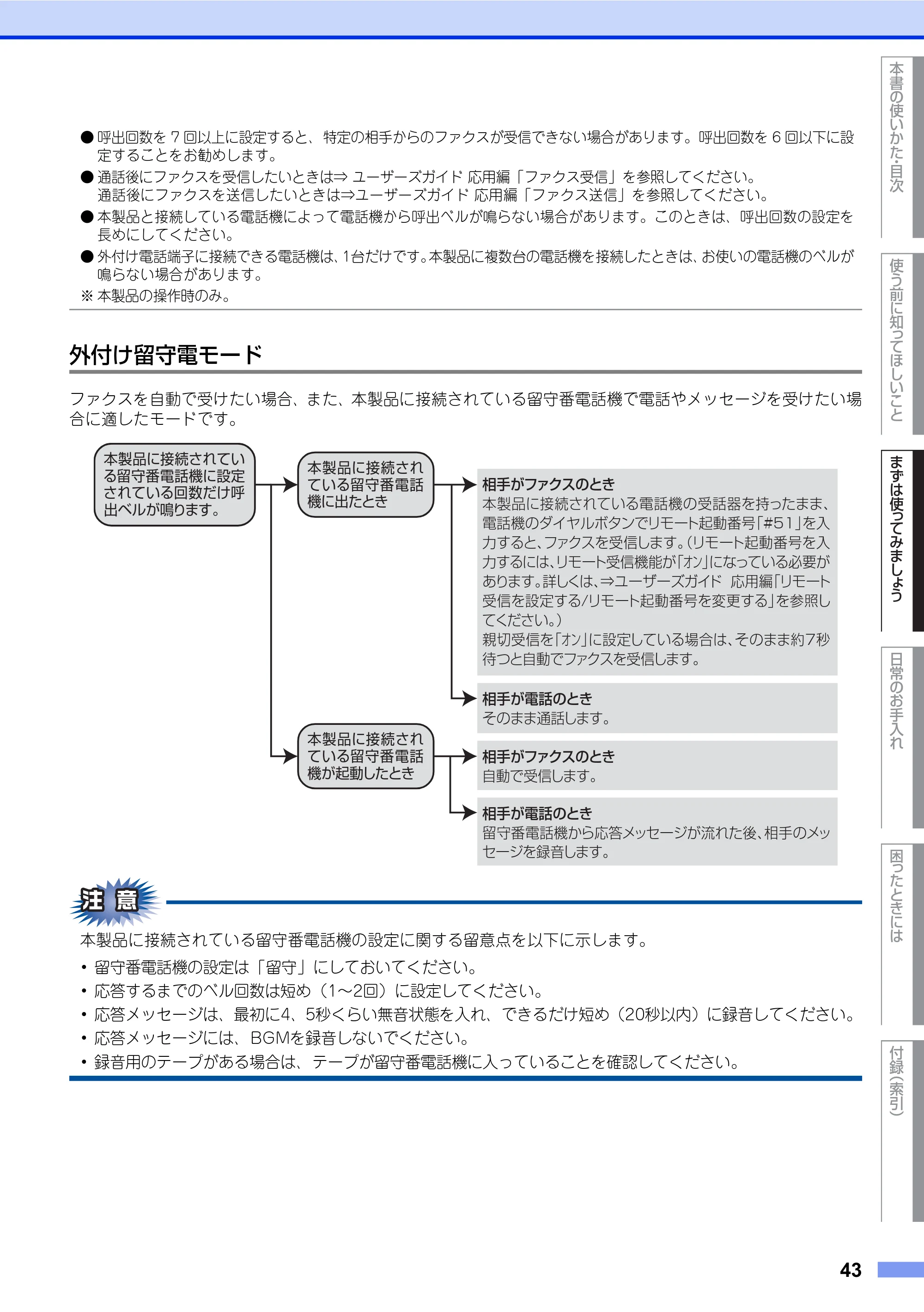 ブラザー FAX-2840 ユーザーズガイド ~基本編~ — 原本ページ — 43ページ