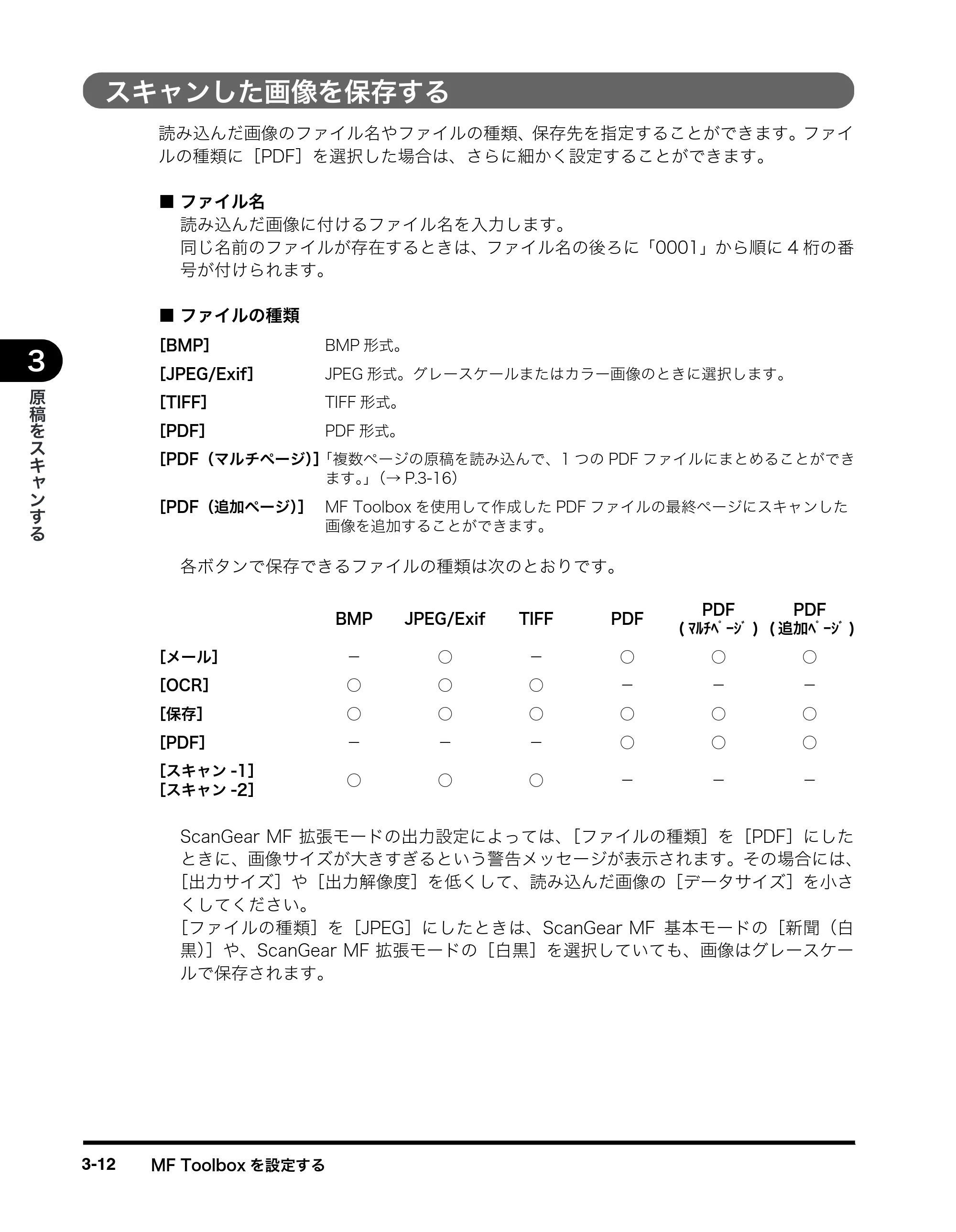 キヤノン MF8180 ソフトウエアガイド （PDF形式／10.12Mバイト） — スキャンした画像を保存する — 原本ページ — 115ページ