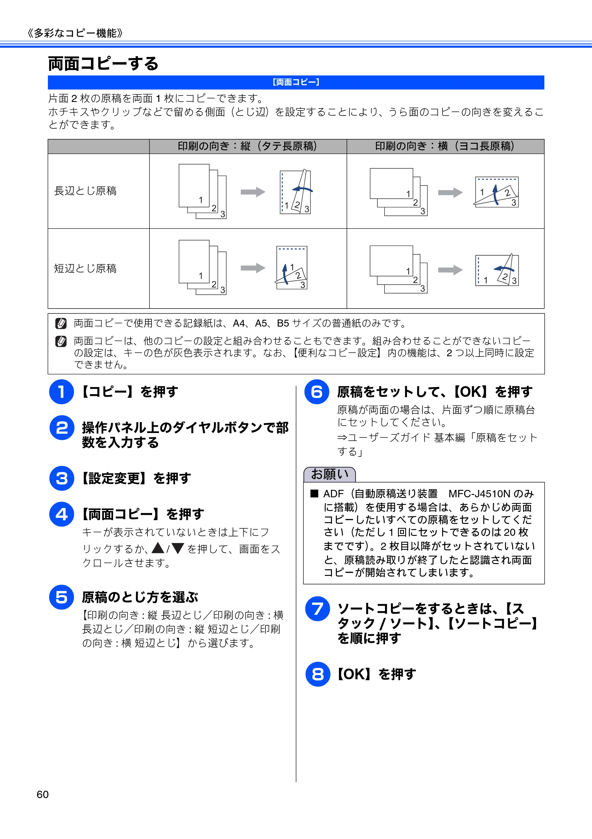 ブラザー DCP-J4210N ユーザーズガイド ～応用編～ — 両面コピーする — 原本ページ — 62ページ