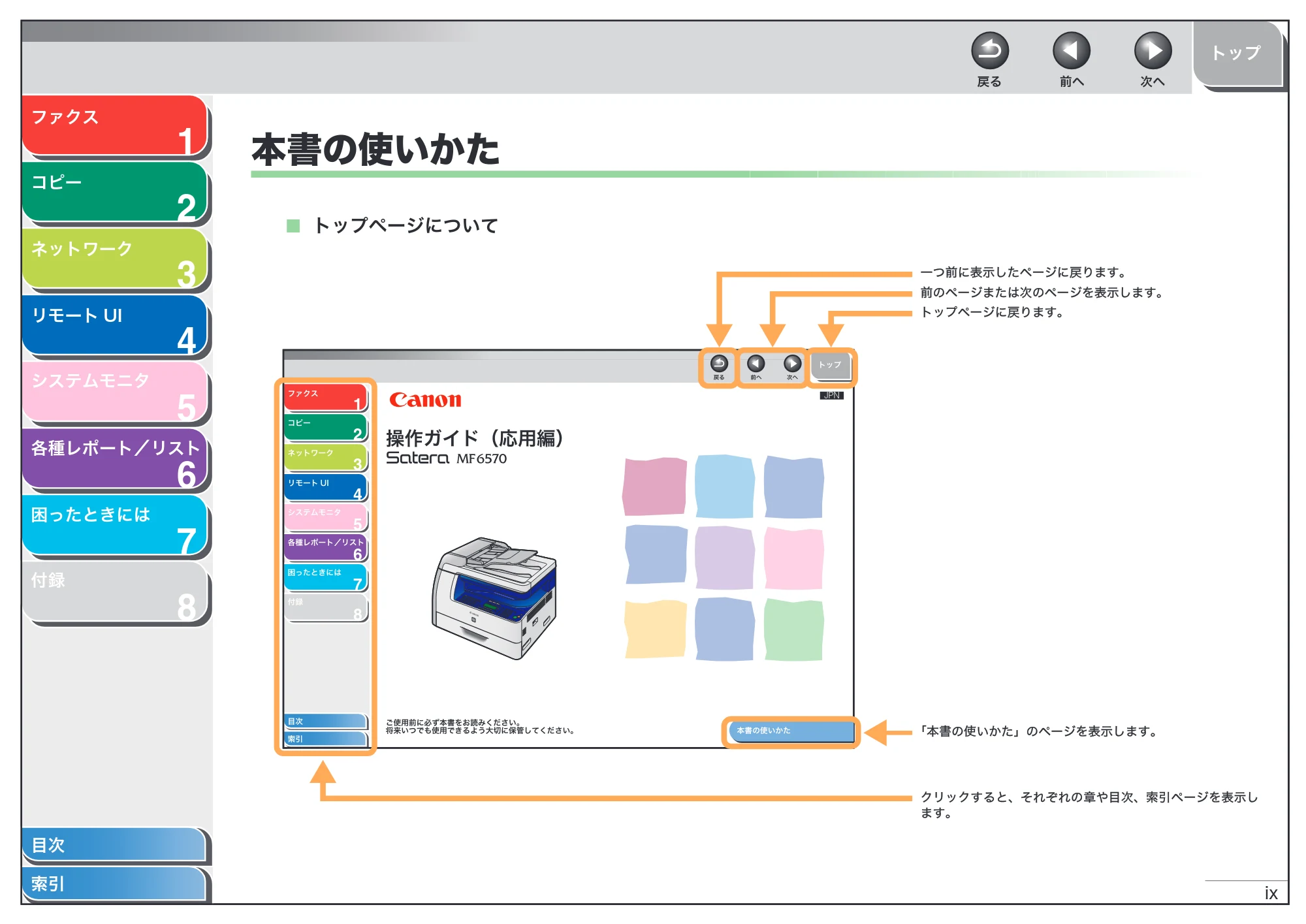 キヤノン MF6570 操作ガイド (応用編) (PDF形式/6.82Mバイト) — 本書の使いかた — 原本ページ — 10ページ