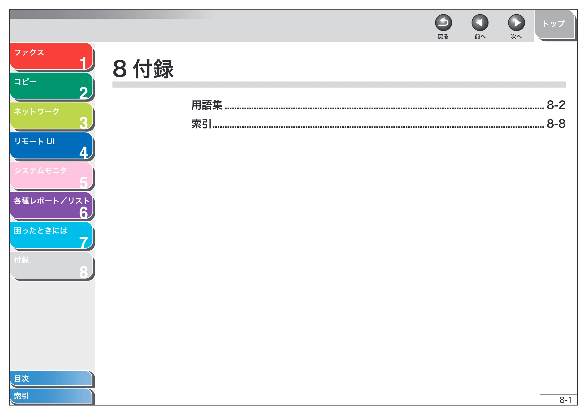 キヤノン MF6570 操作ガイド （応用編） （PDF形式／6.82Mバイト） — 8 付録 — 原本ページ — 116ページ