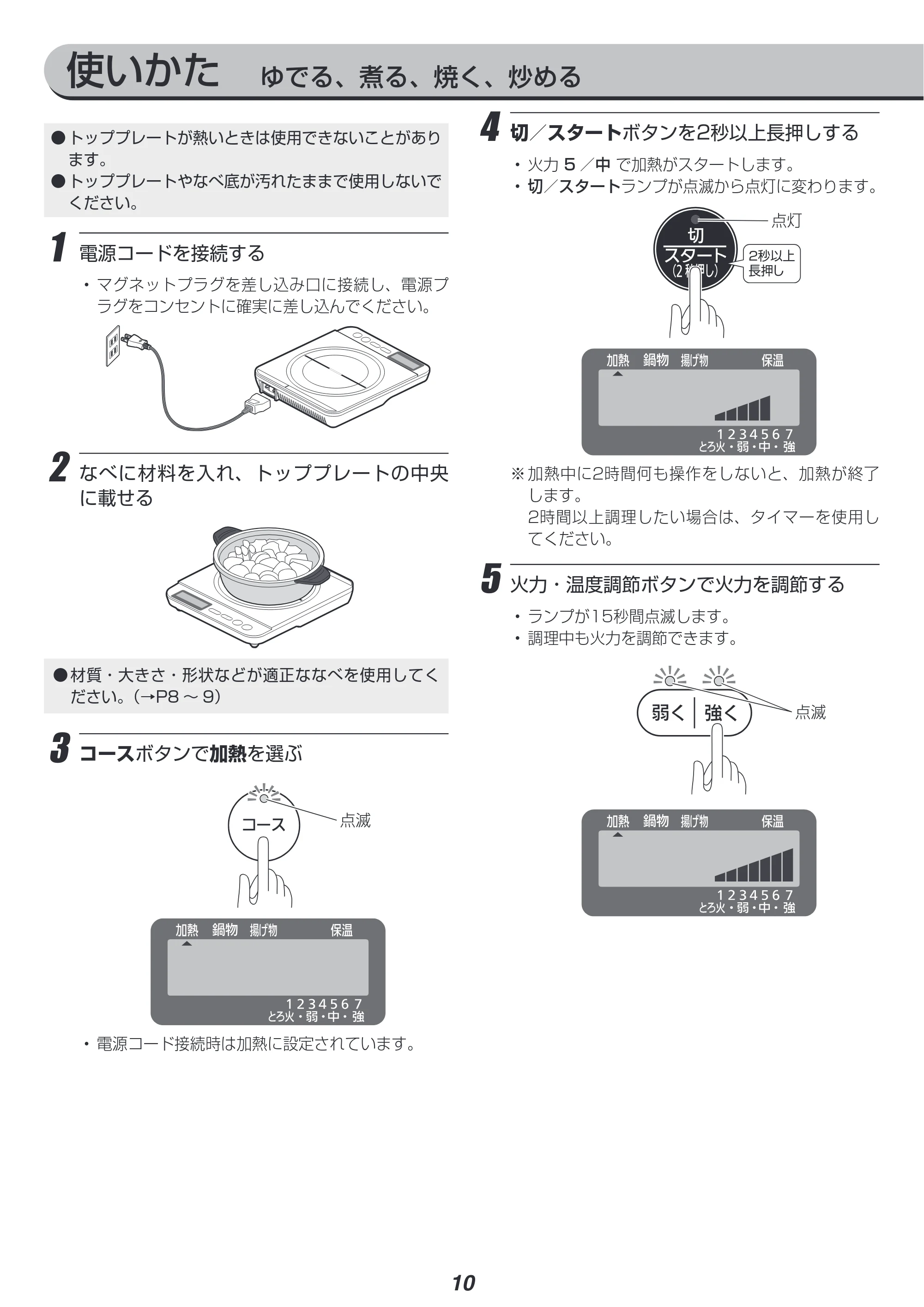 アイリスオーヤマ IHC-T71 取扱説明書 — 原本ページ — 10ページ