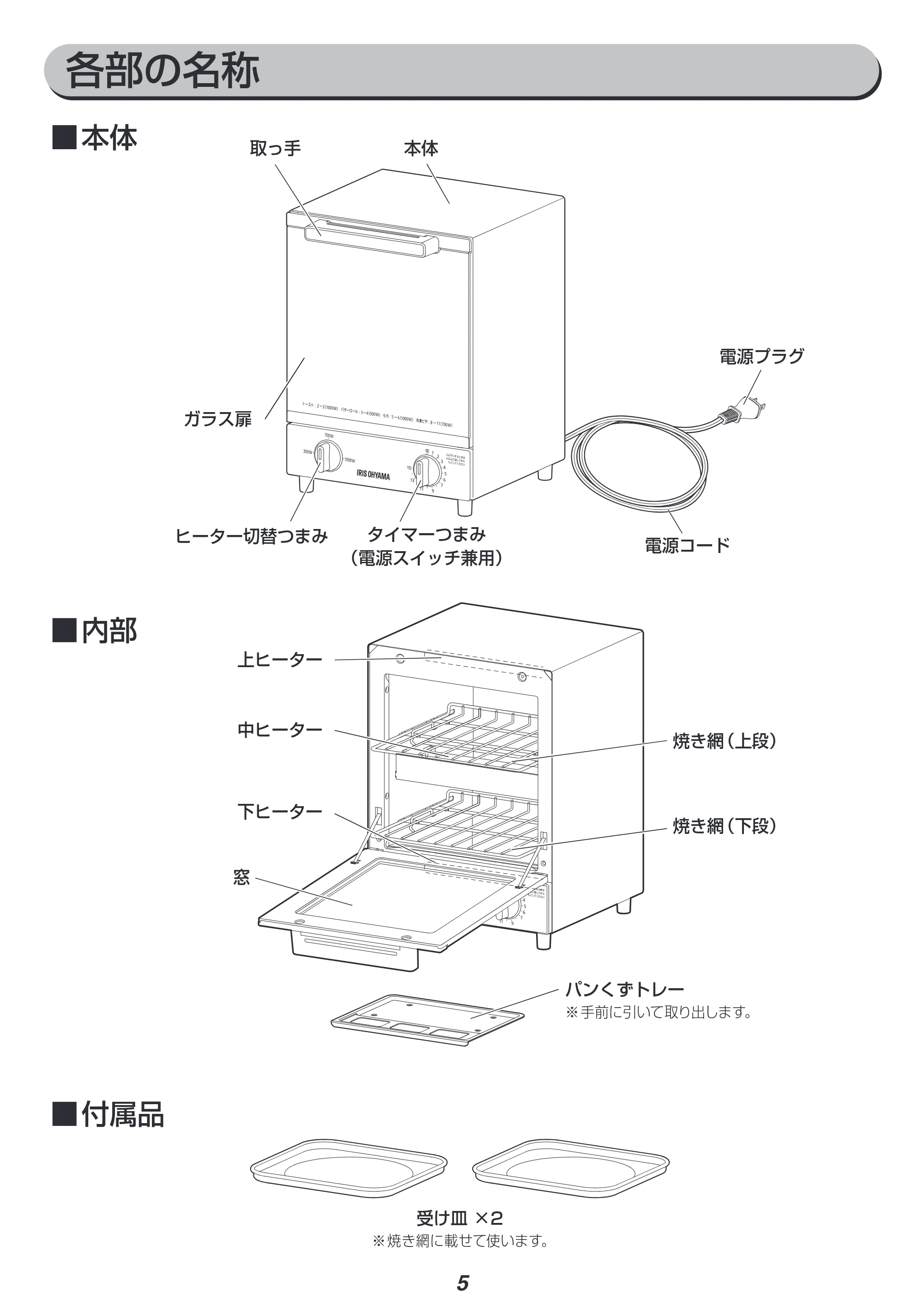 アイリスオーヤマ MOT-012 取扱説明書 — 原本ページ — 5ページ