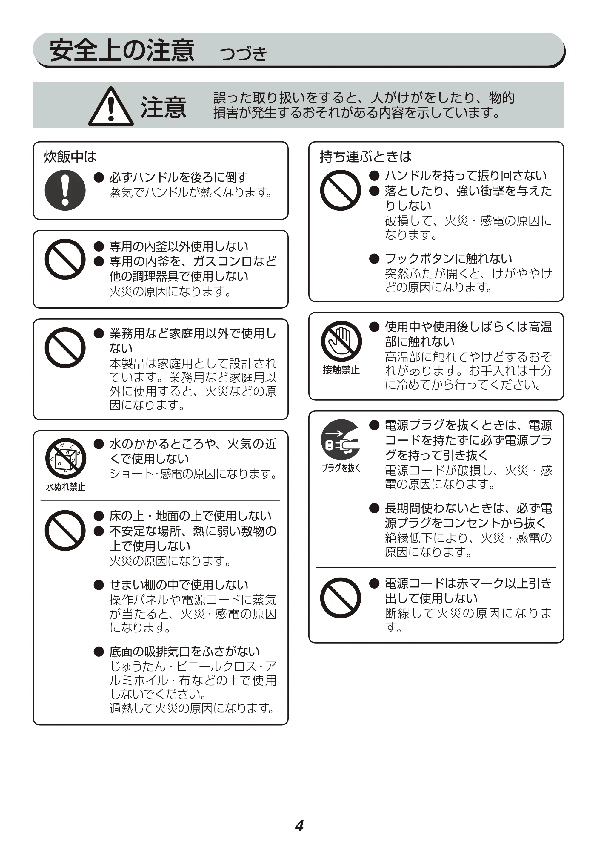 アイリスオーヤマ RC-IB30 取扱説明書 — 原本ページ — 4ページ