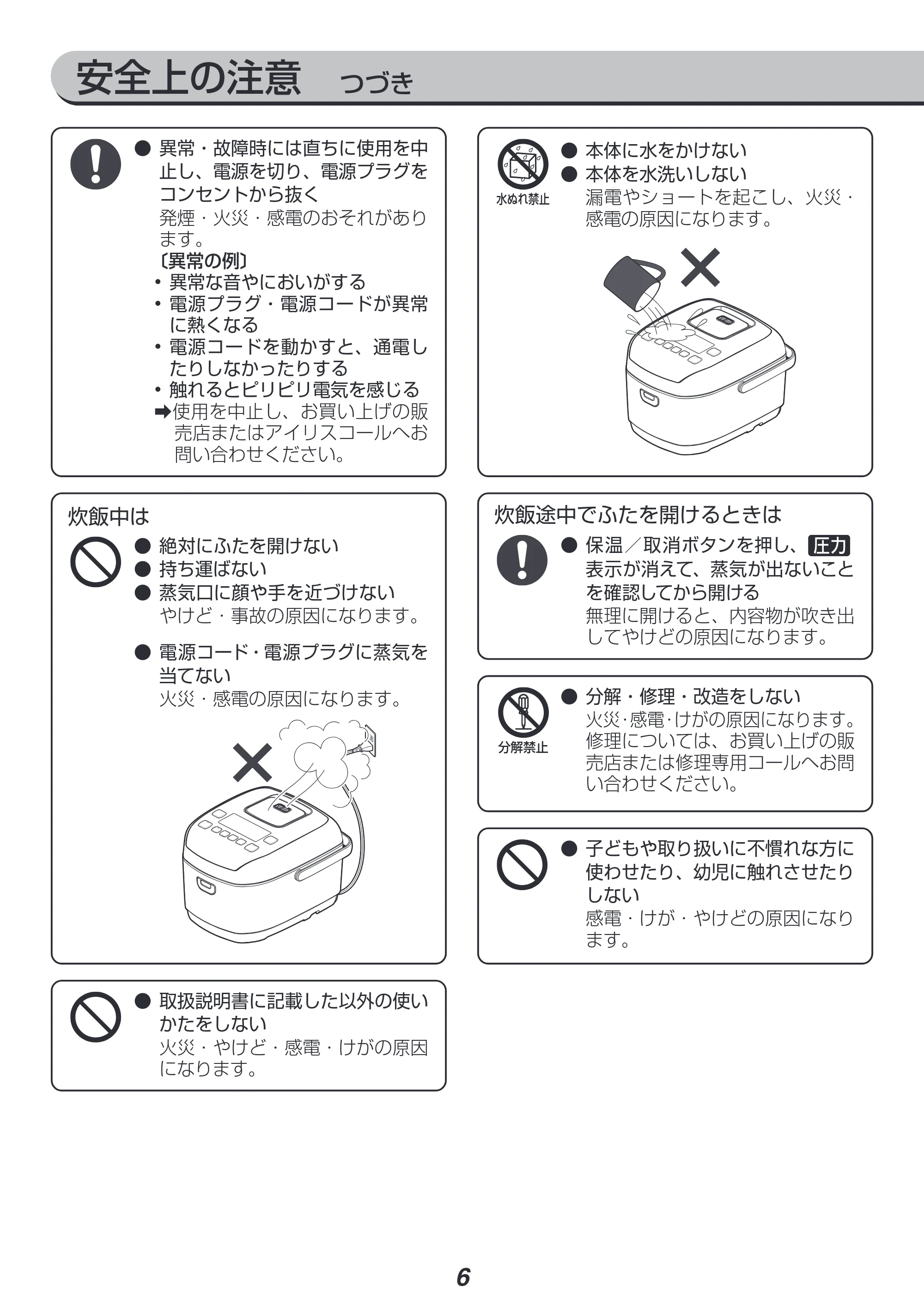 アイリスオーヤマ KRC-PD50 取扱説明書 — 原本ページ — 6ページ