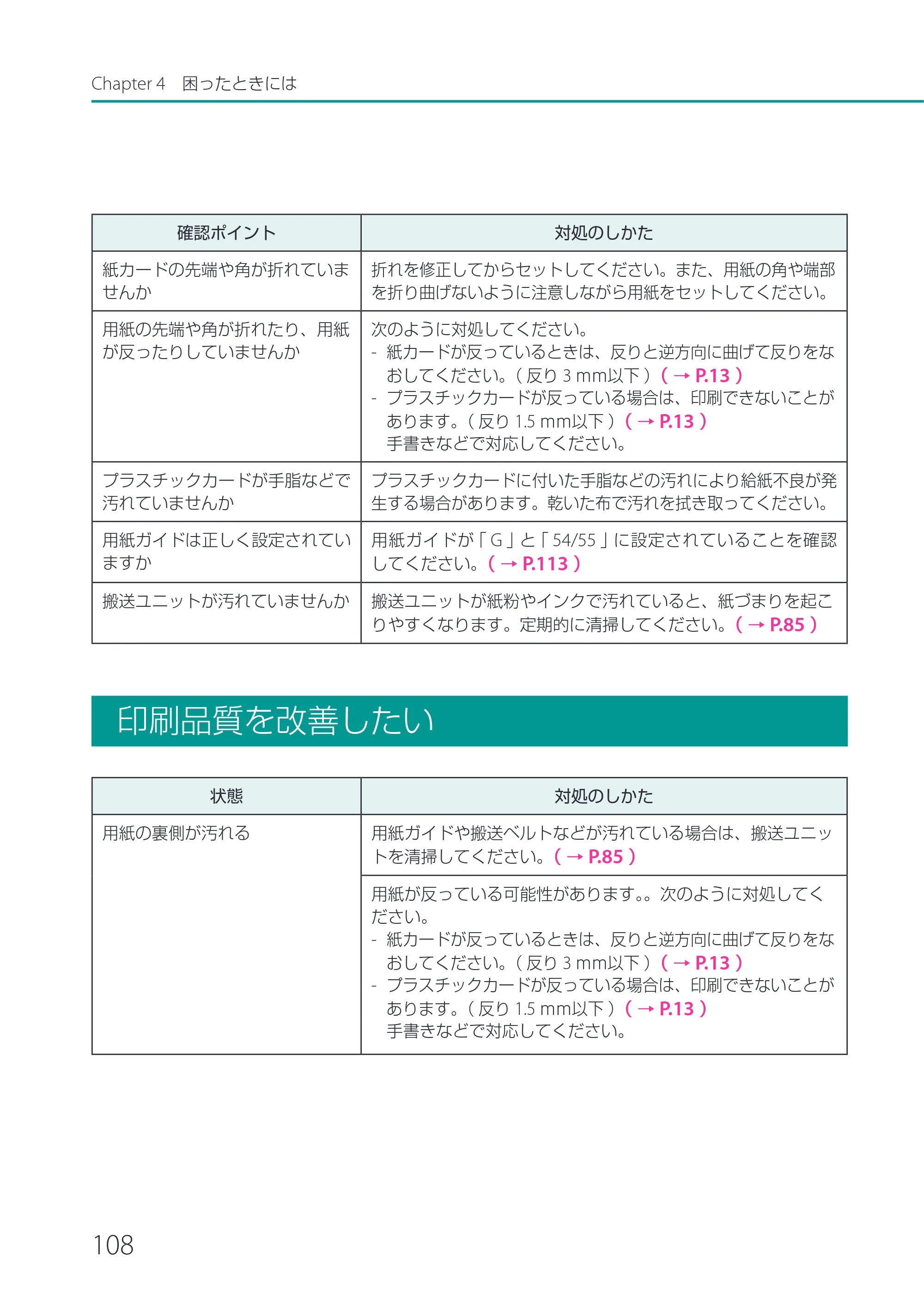 キヤノン CX-M1700 CX-M1700 ユーザーズガイド （PDF形式／5.51Mバイト） — 印刷品質を改善したい — 原本ページ — 114ページ