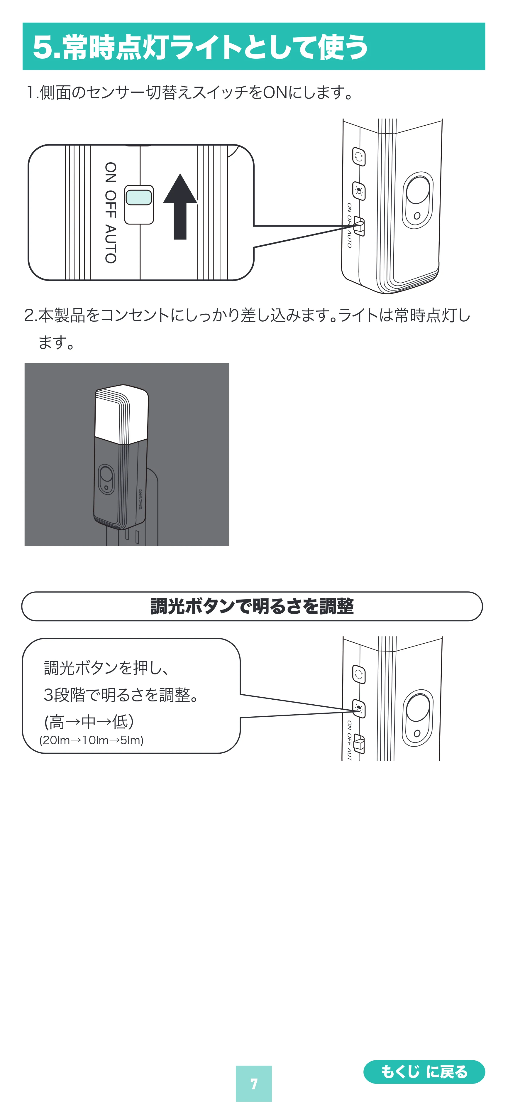 サンワサプライ LED-SL2 取扱説明書 — 原本ページ — 7ページ