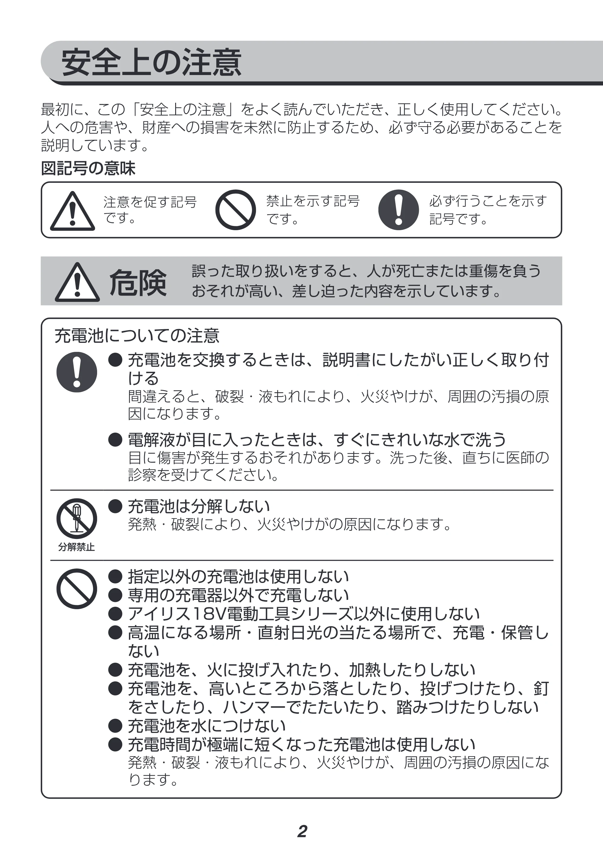 アイリスオーヤマ JCD25-Z 取扱説明書 — 原本ページ — 2ページ