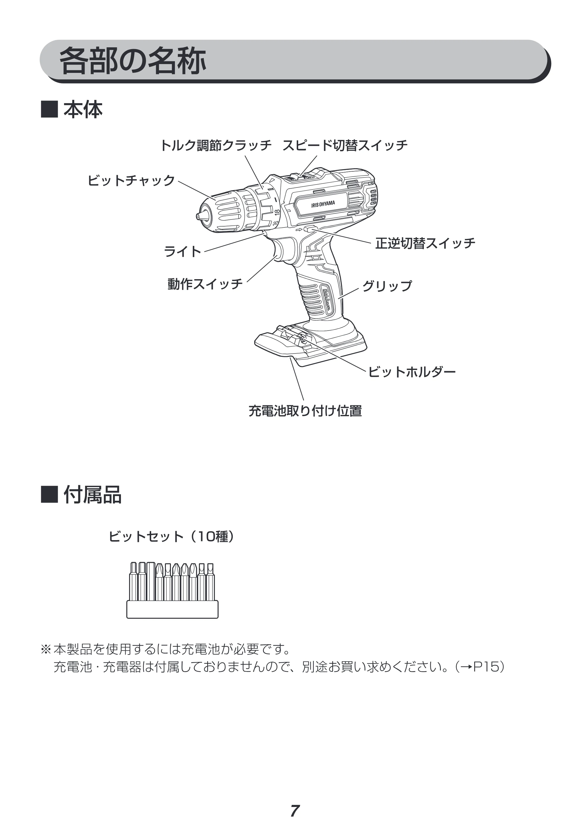 アイリスオーヤマ JCD25-Z 取扱説明書 — 原本ページ — 7ページ