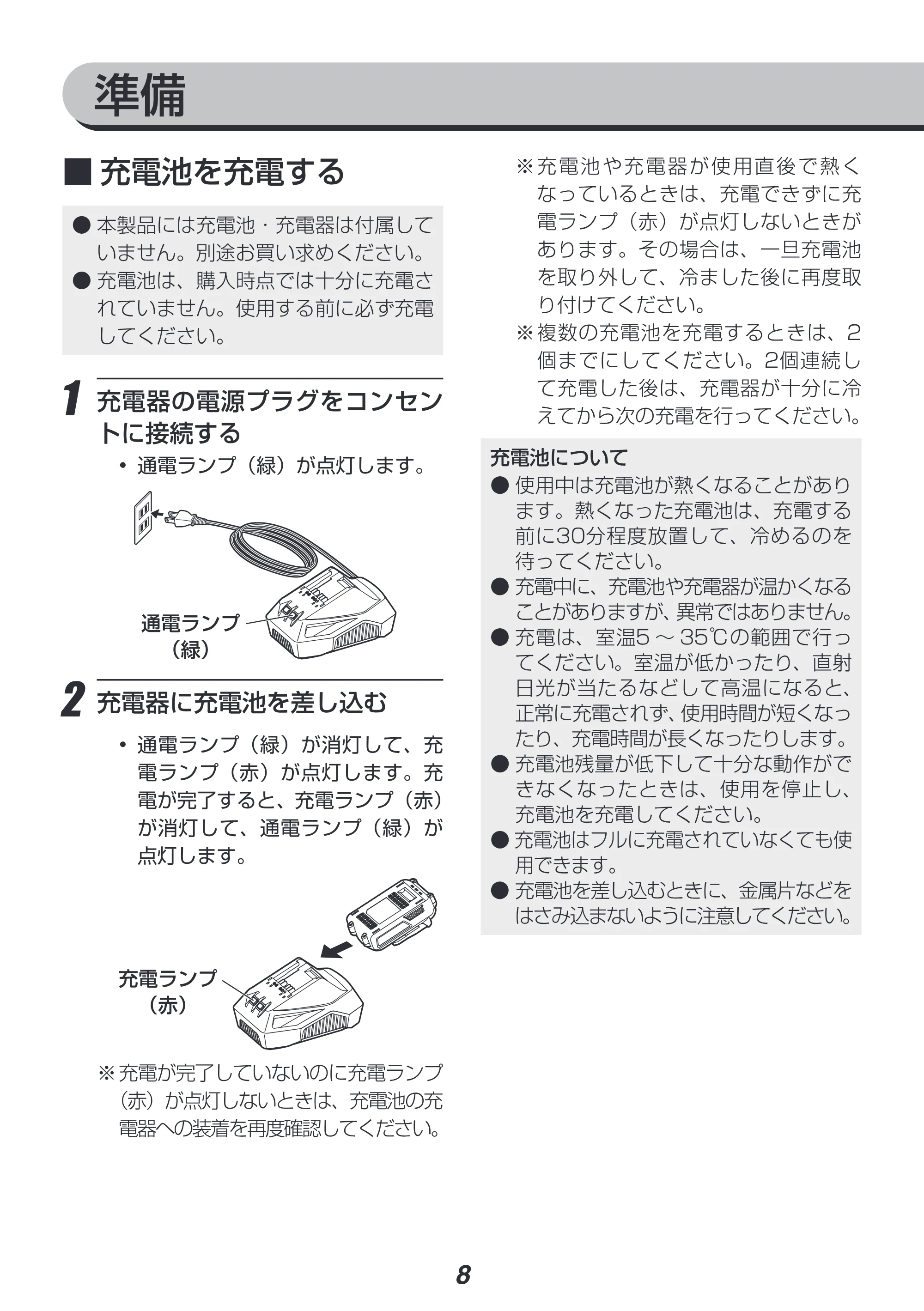 アイリスオーヤマ JCD25-Z 取扱説明書 — 原本ページ — 8ページ