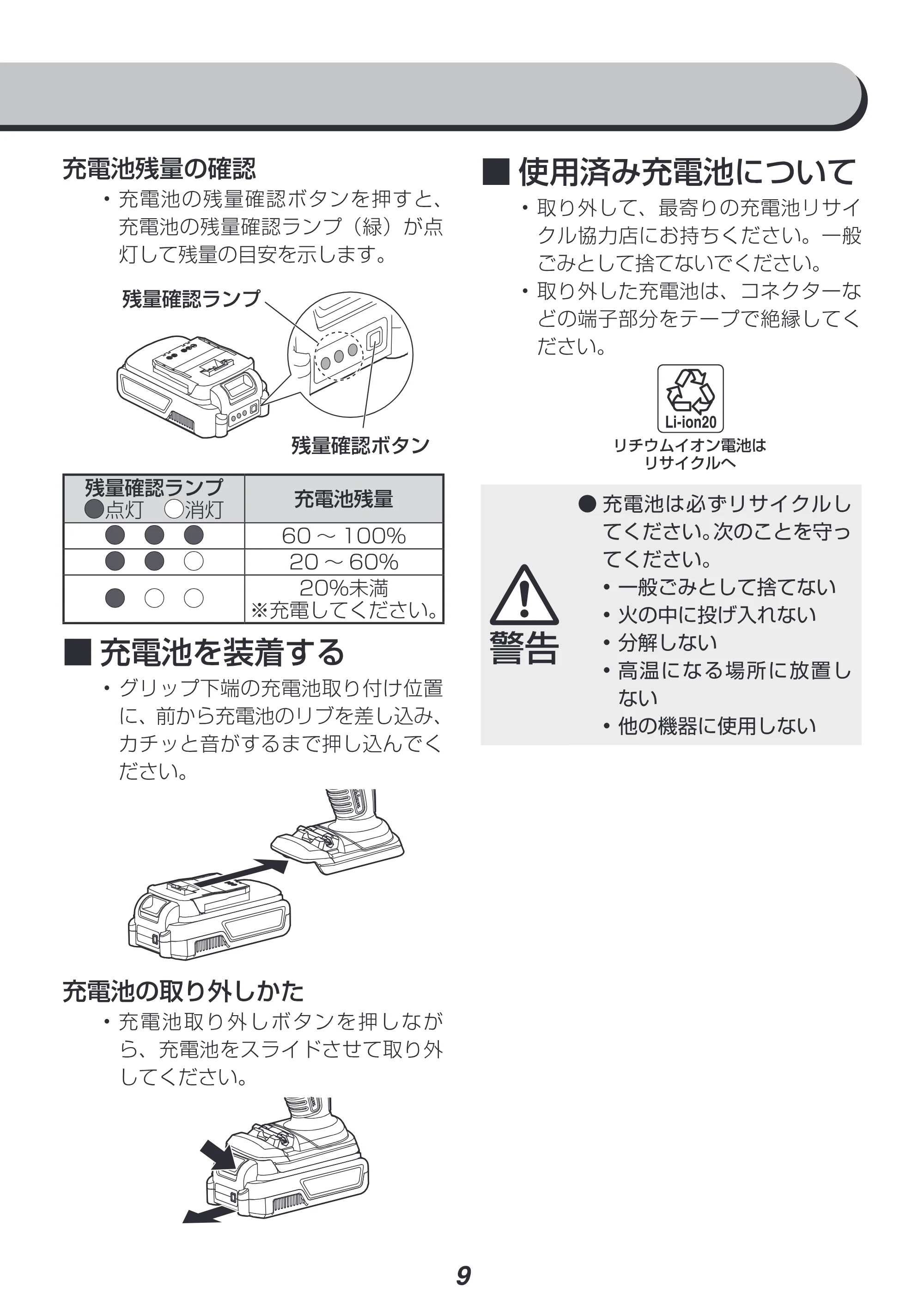 アイリスオーヤマ JCD25-Z 取扱説明書 — 原本ページ — 9ページ