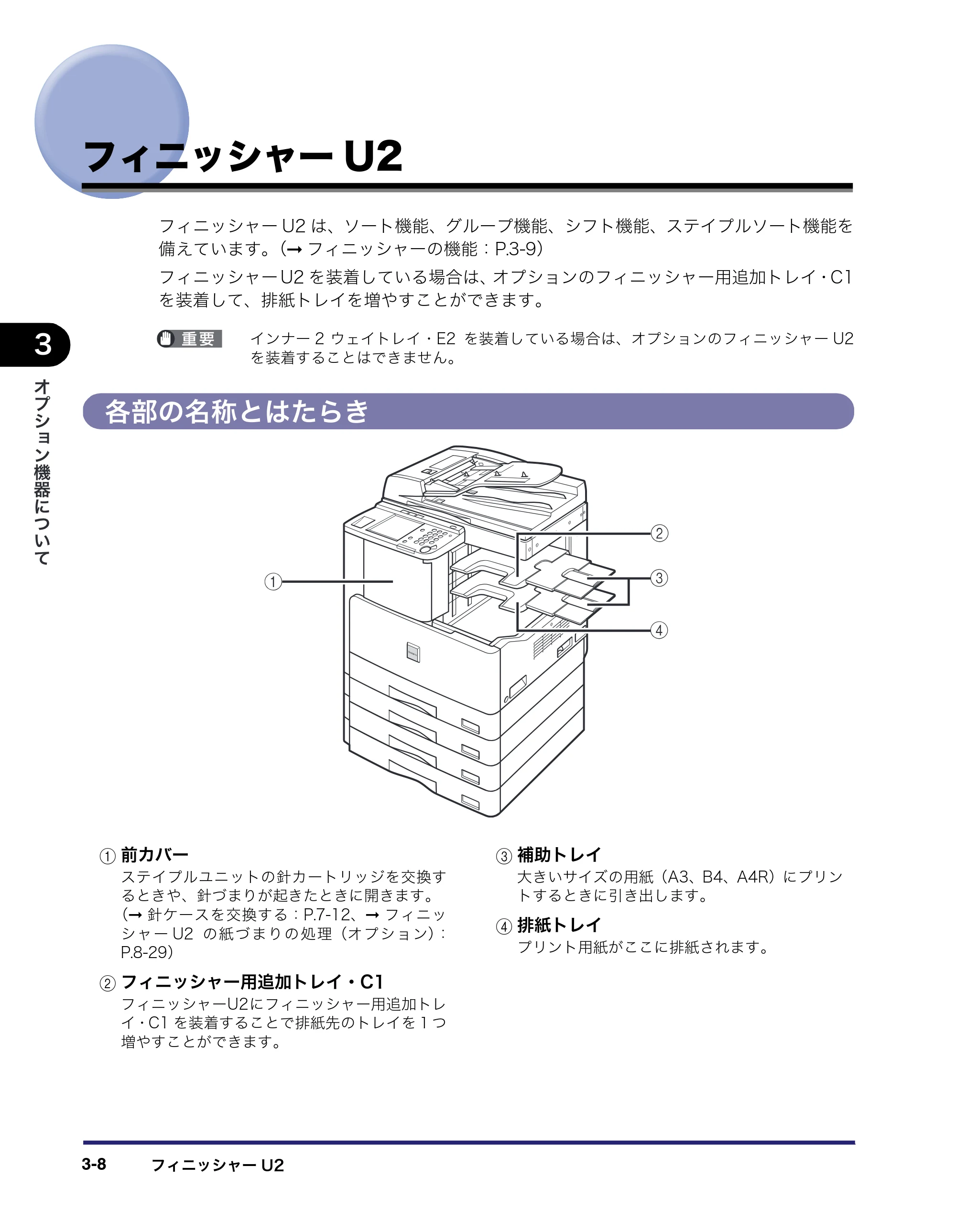 キヤノン MF7450N/MF7350N/MF7330 ユーザーズガイド （PDF形式／23.39Mバイト） — フィニッシャーU2 — 原本ページ — 122ページ