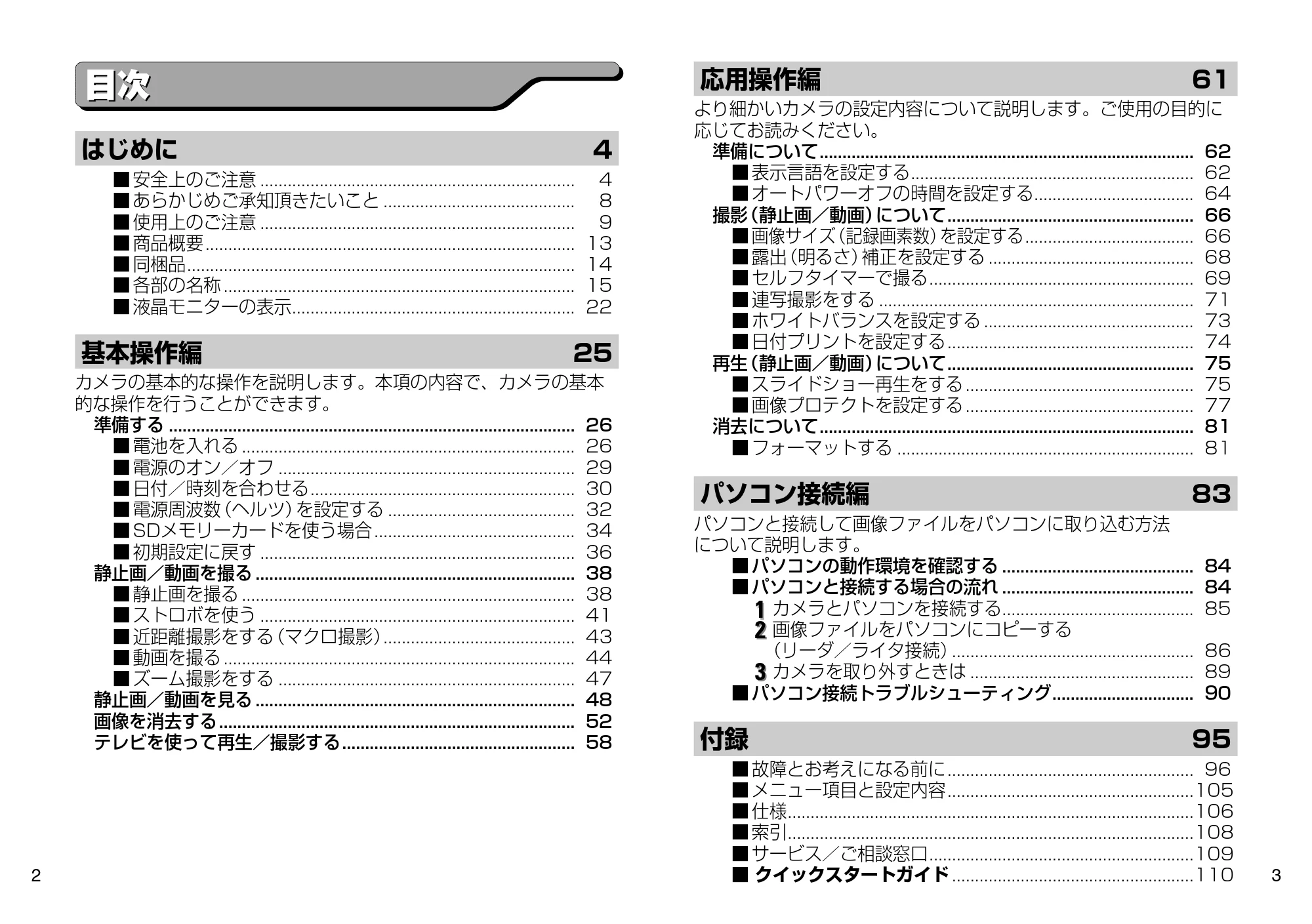 日立 HDC-504 / HDC-503X 取扱説明書 — 目次 — 原本ページ — 2ページ