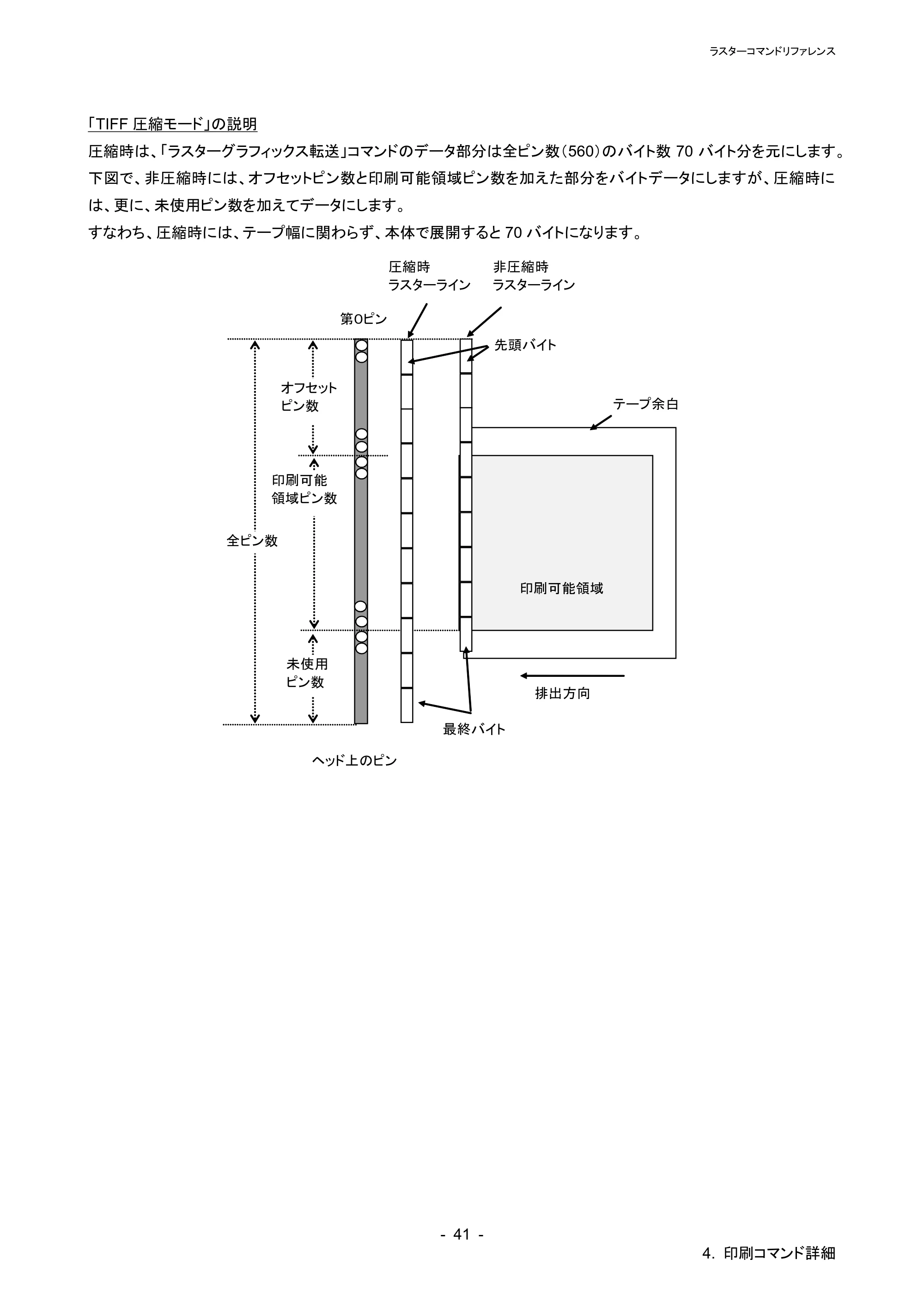 ブラザー PT-P900W / PT-P910BT / PT-P950NW ラスターコマンドリファレンス — 原本ページ — 45ページ
