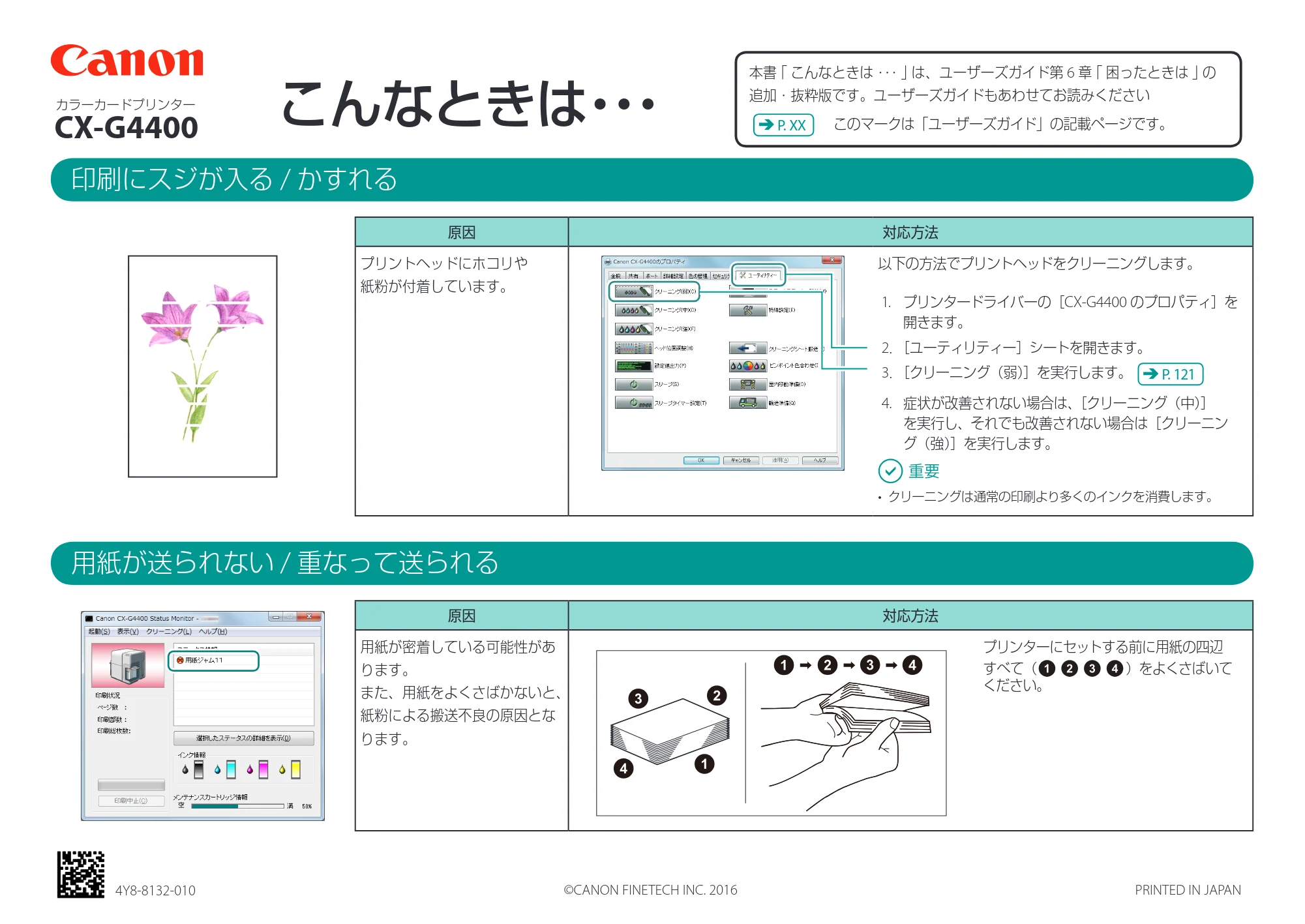 キヤノン CX-G4400 CX-G4400クイックガイド （PDF形式／1.25Mバイト） — 原本ページ — 1ページ