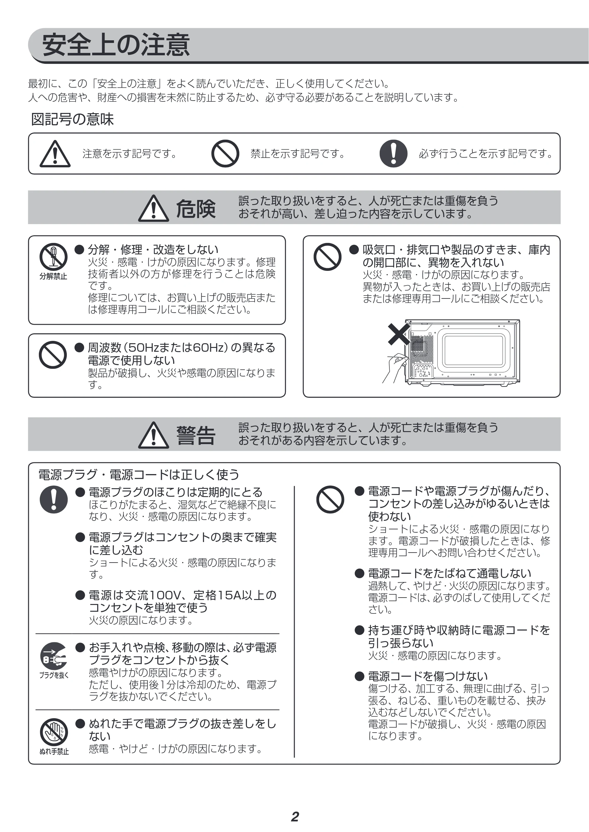 アイリスオーヤマ KMG-T177 取扱説明書 — 原本ページ — 2ページ