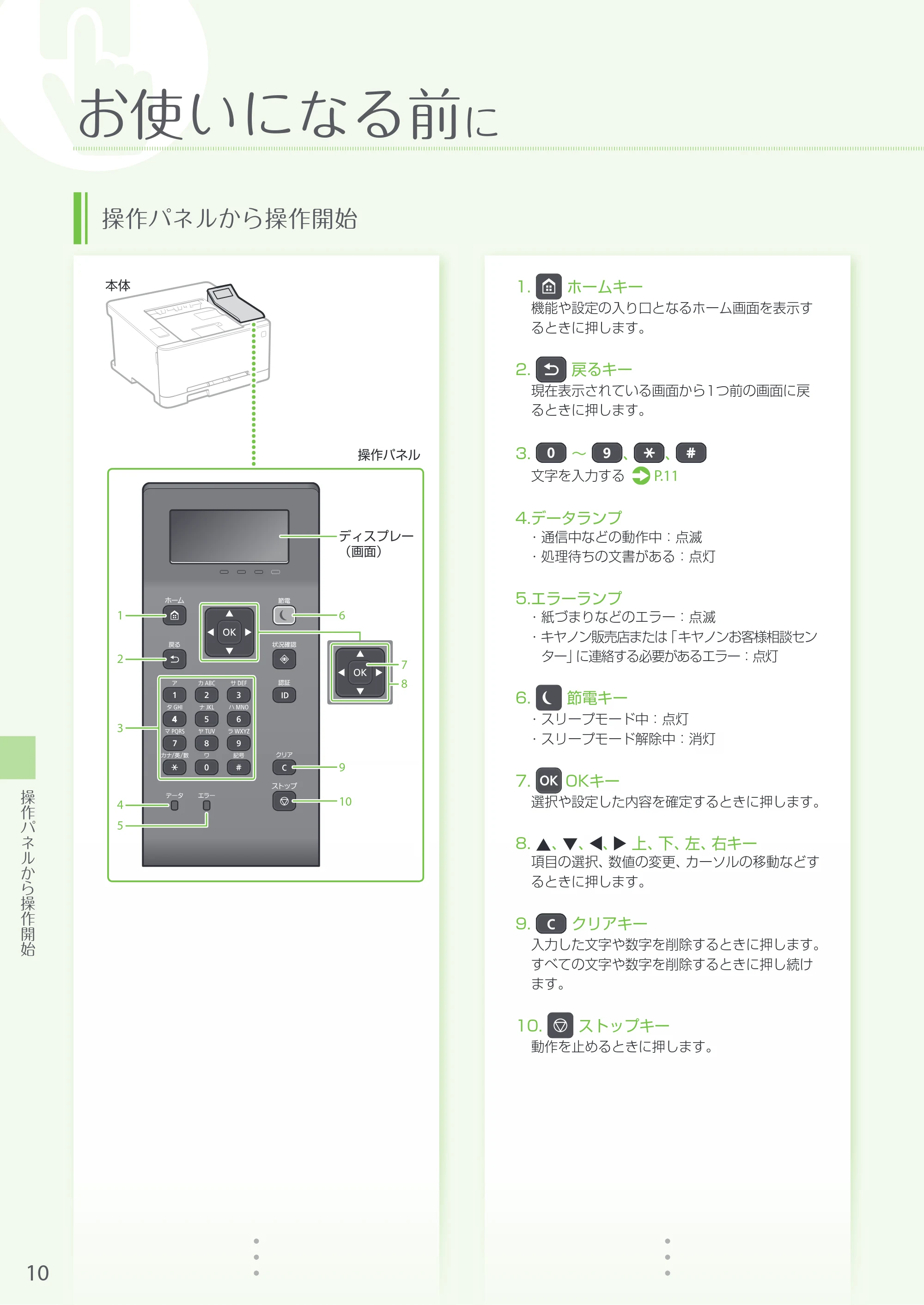 キヤノン LBP654C・LBP652C・LBP651C・LBP612C・LBP611C LBP612C／LBP611C はじめにお読みください 2017年11月1日掲載（PDF：15.5MB） — 原本ページ — 10ページ