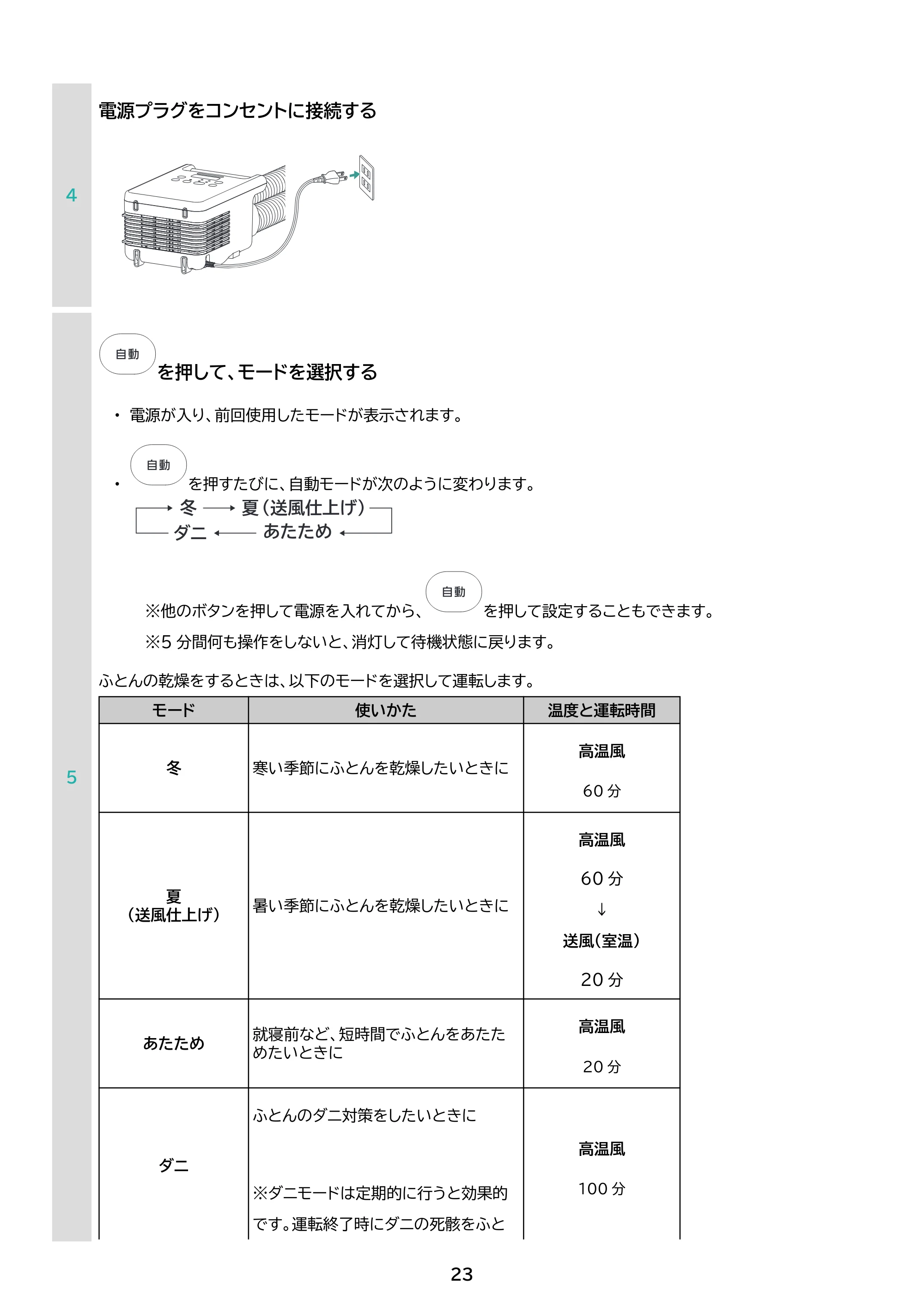 アイリスオーヤマ FK-BW2-HC 取扱説明書 — 原本ページ — 23ページ