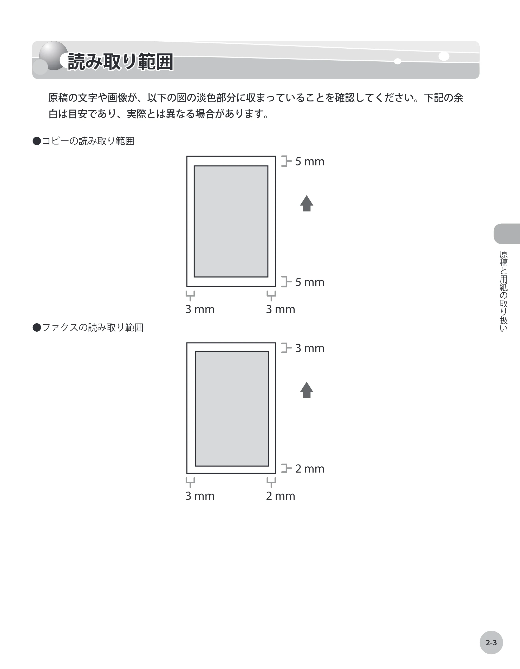 キヤノン MF9220Cdn 操作ガイド 2011年5月12日更新 （PDF形式／23.29Mバイト） — 読み取り範囲 — 原本ページ — 50ページ