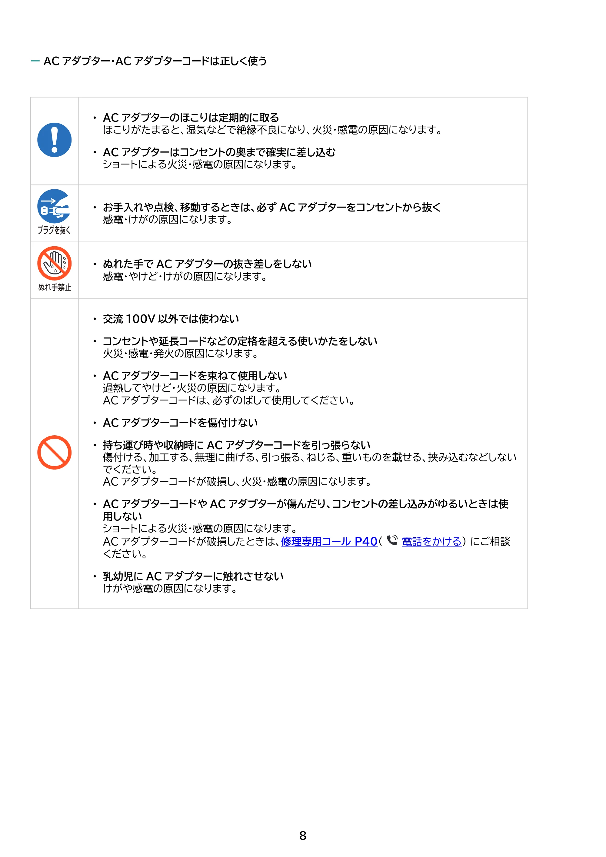 アイリスオーヤマ AHM-MVU55A 取扱説明書 — 原本ページ — 8ページ
